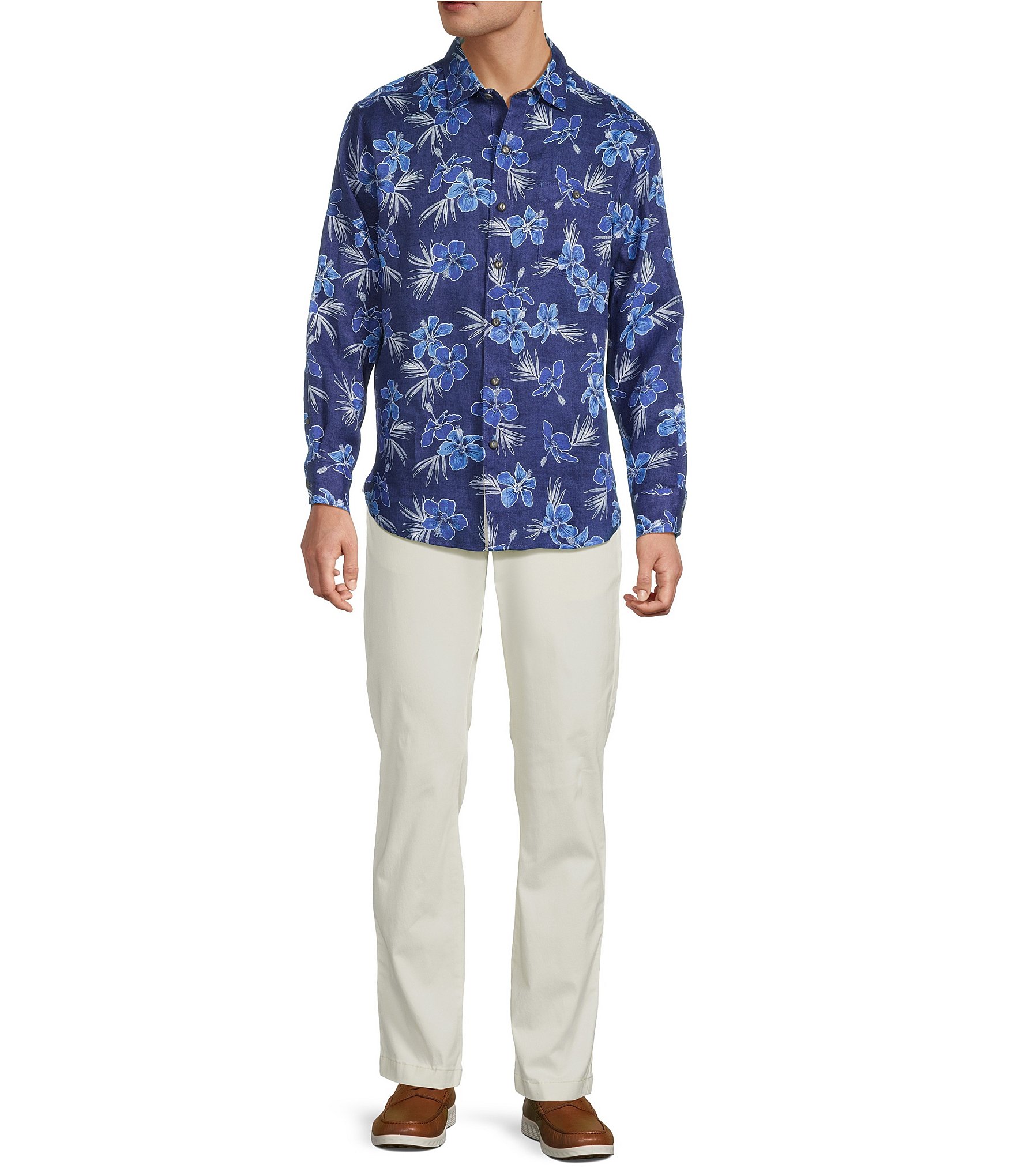 Tommy Bahama Big & Tall Hibiscus Oasis Long Sleeve Woven Shirt