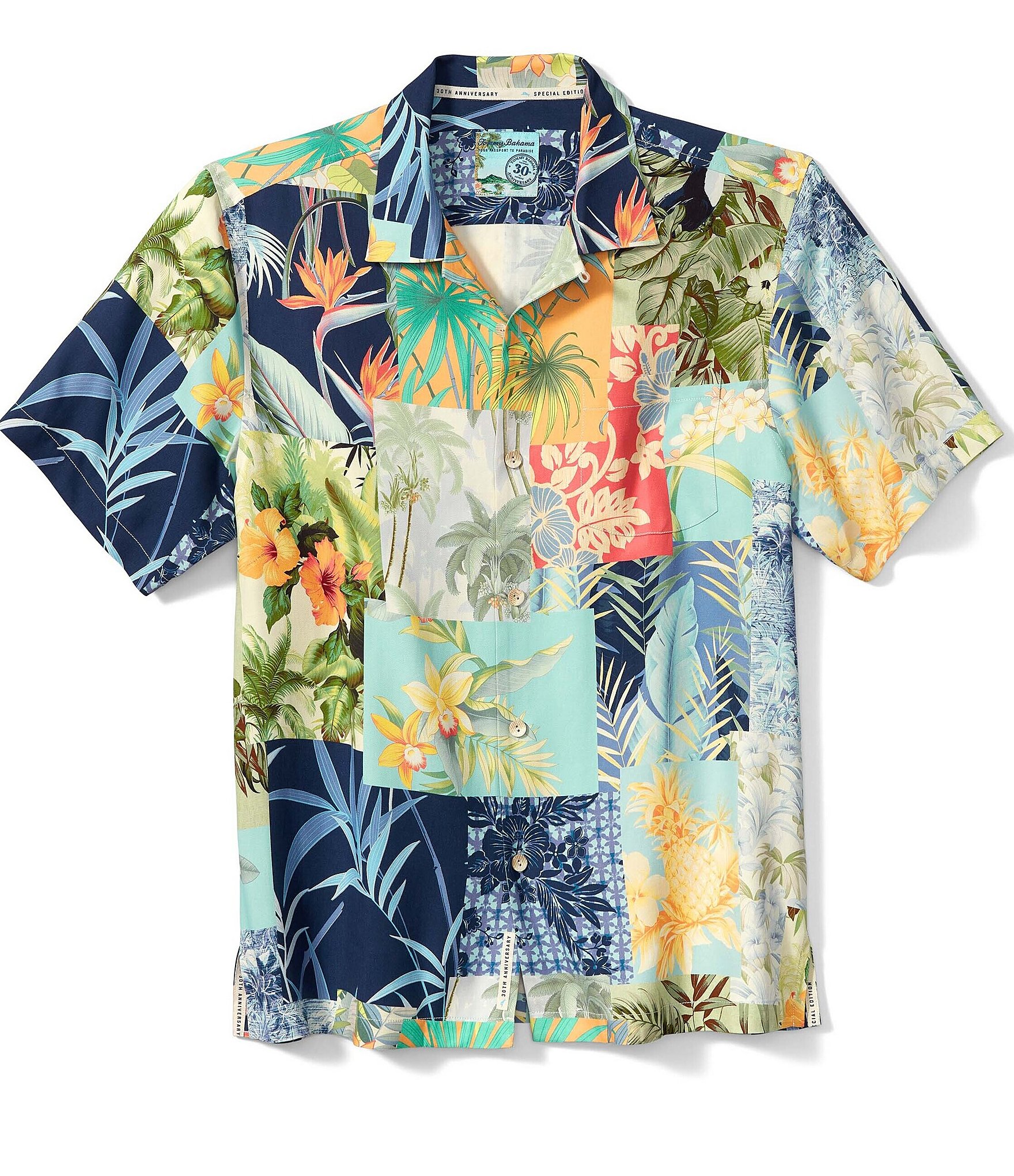 Tommy Bahama Big & Tall Silk Patchwork In Paradise Short Sleeve Camp ...