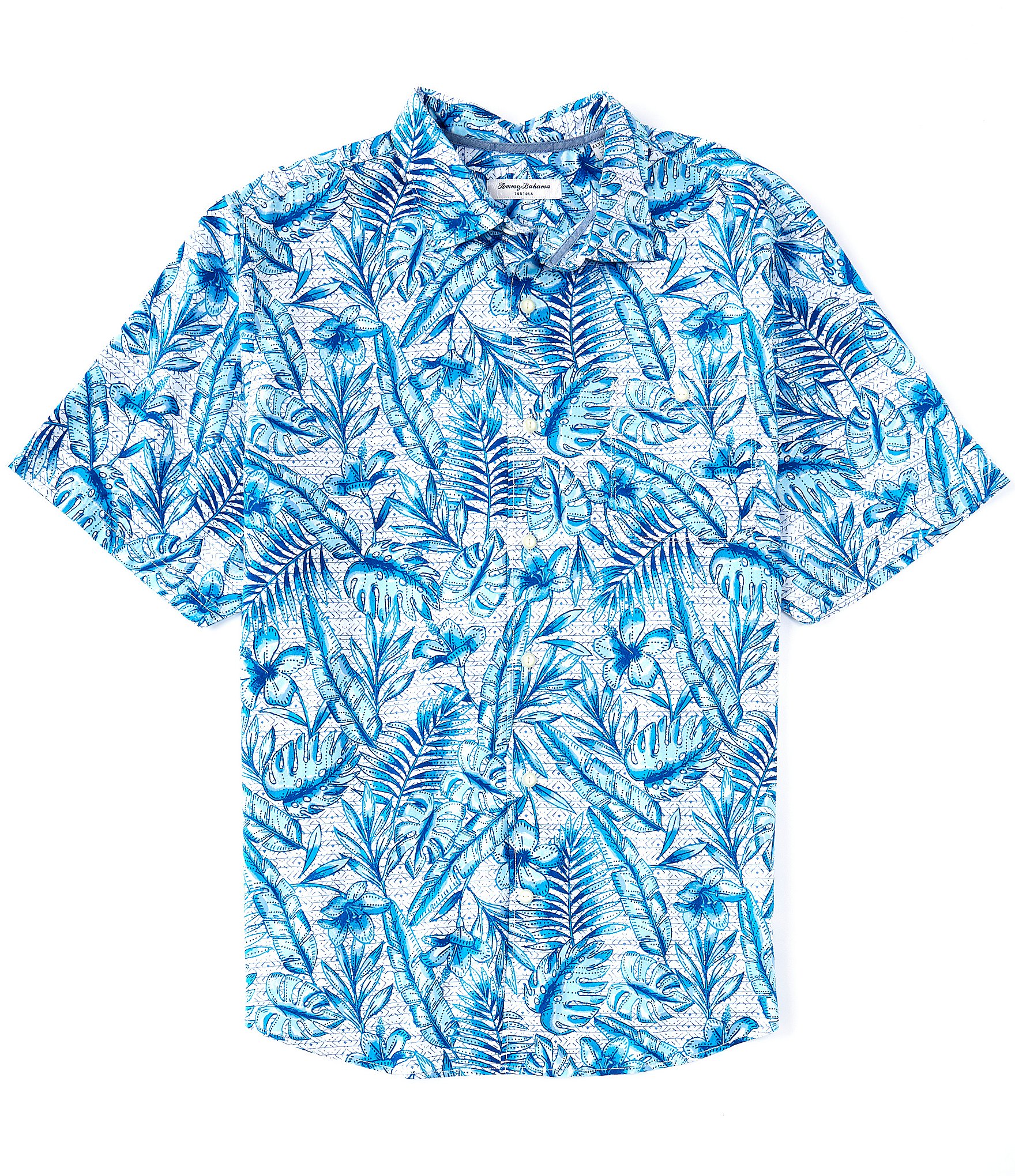 Tommy Bahama Big & Tall Tortola Batik Blues Short-Sleeve Woven Shirt ...