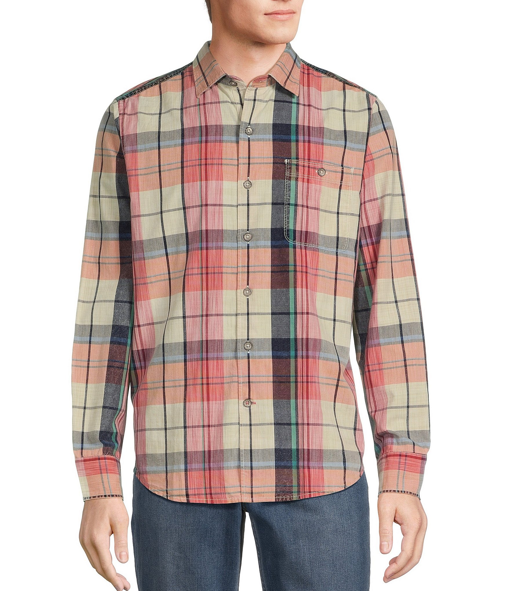 Tommy Bahama Big & Tall Tortola Sunwash Check Long Sleeve Woven Shirt