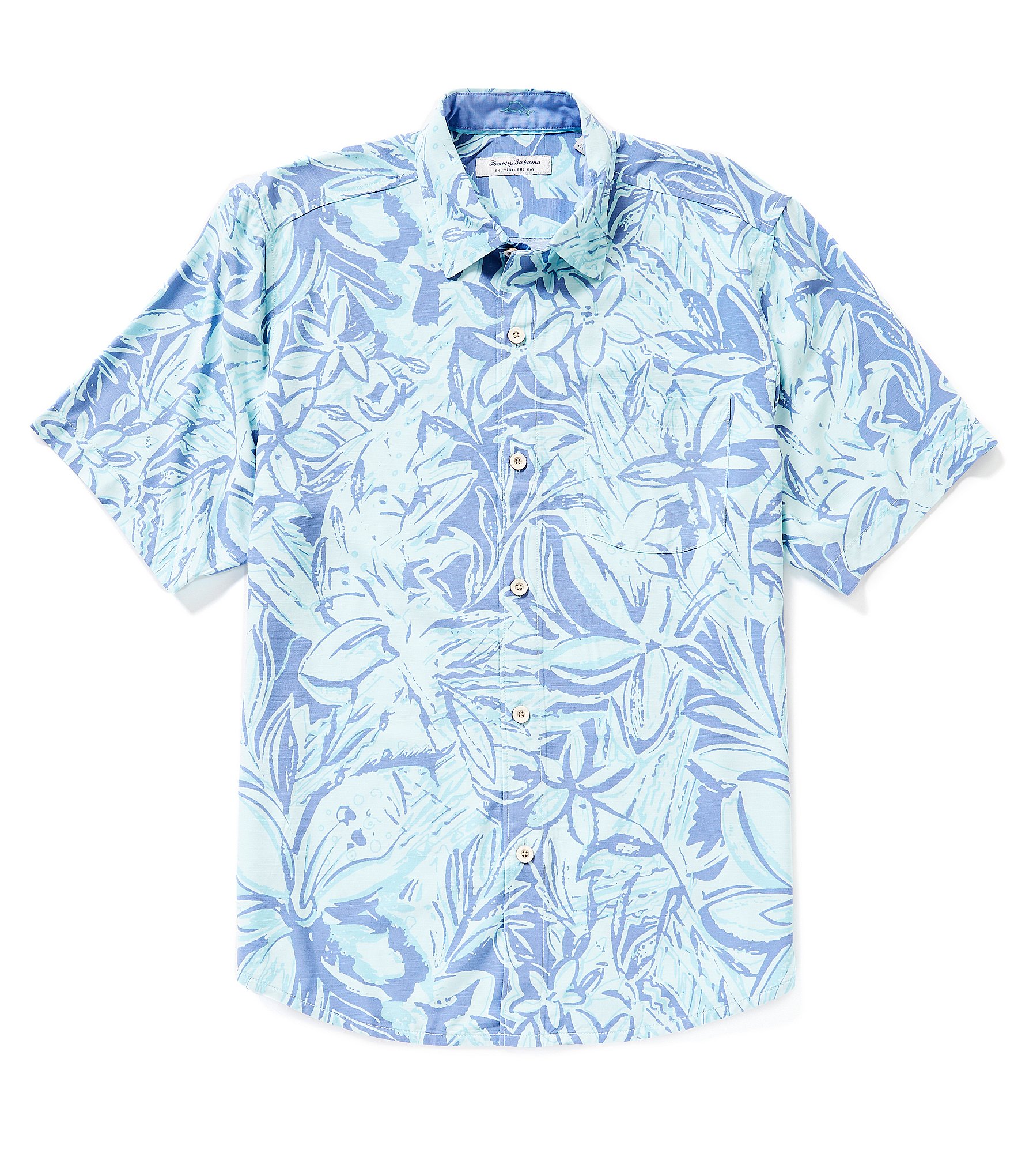 Tommy Bahama Big Tall Solid Tropic Isle Silk Short Sleeve Woven Shirt - 4XT