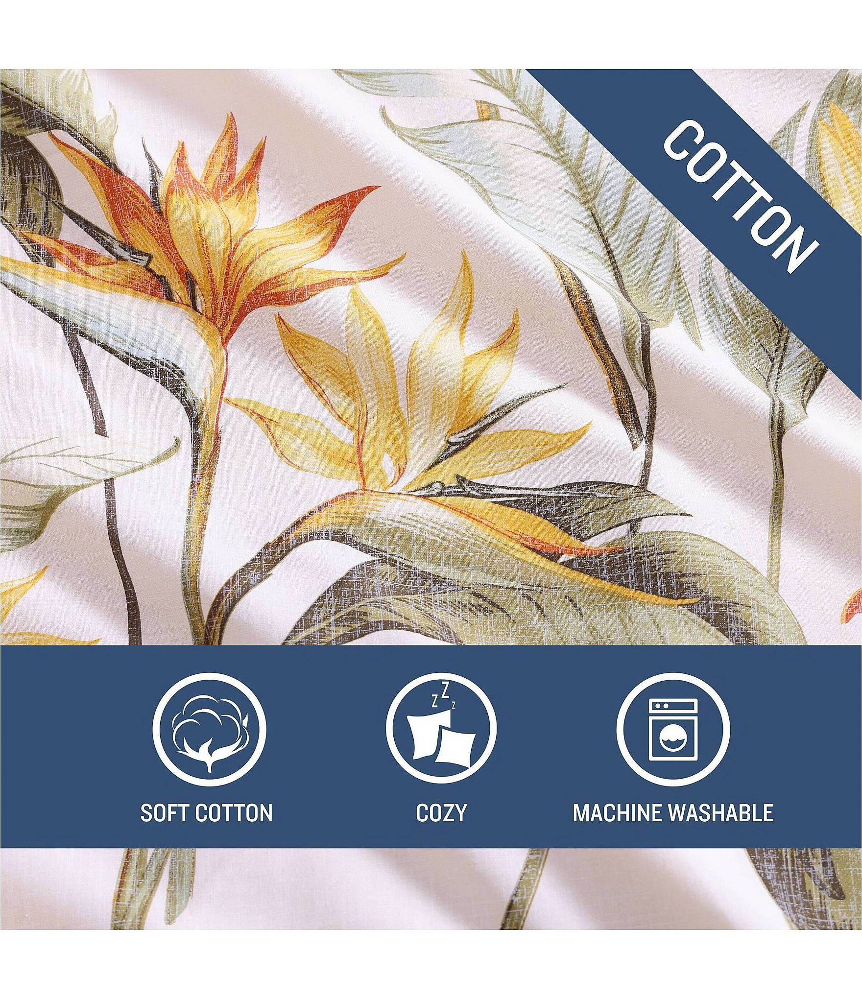 Tommy Bahama Birds Of Paradise Cotton Reversible Duvet Cover Mini Set