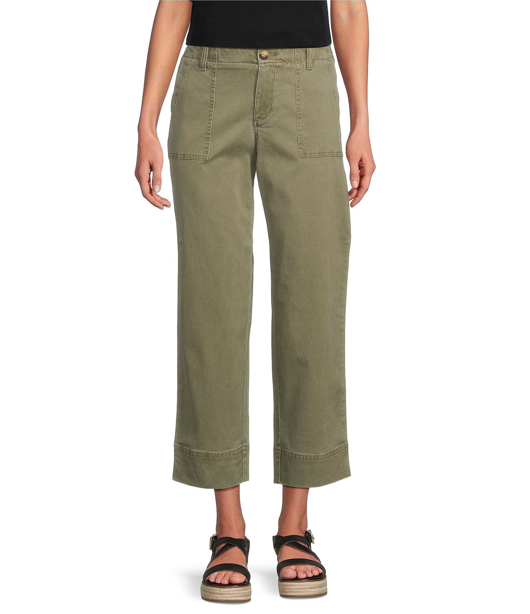Tommy Bahama Boracay Stretch Sateen Cropped Wide Leg Pocketed Field Pants