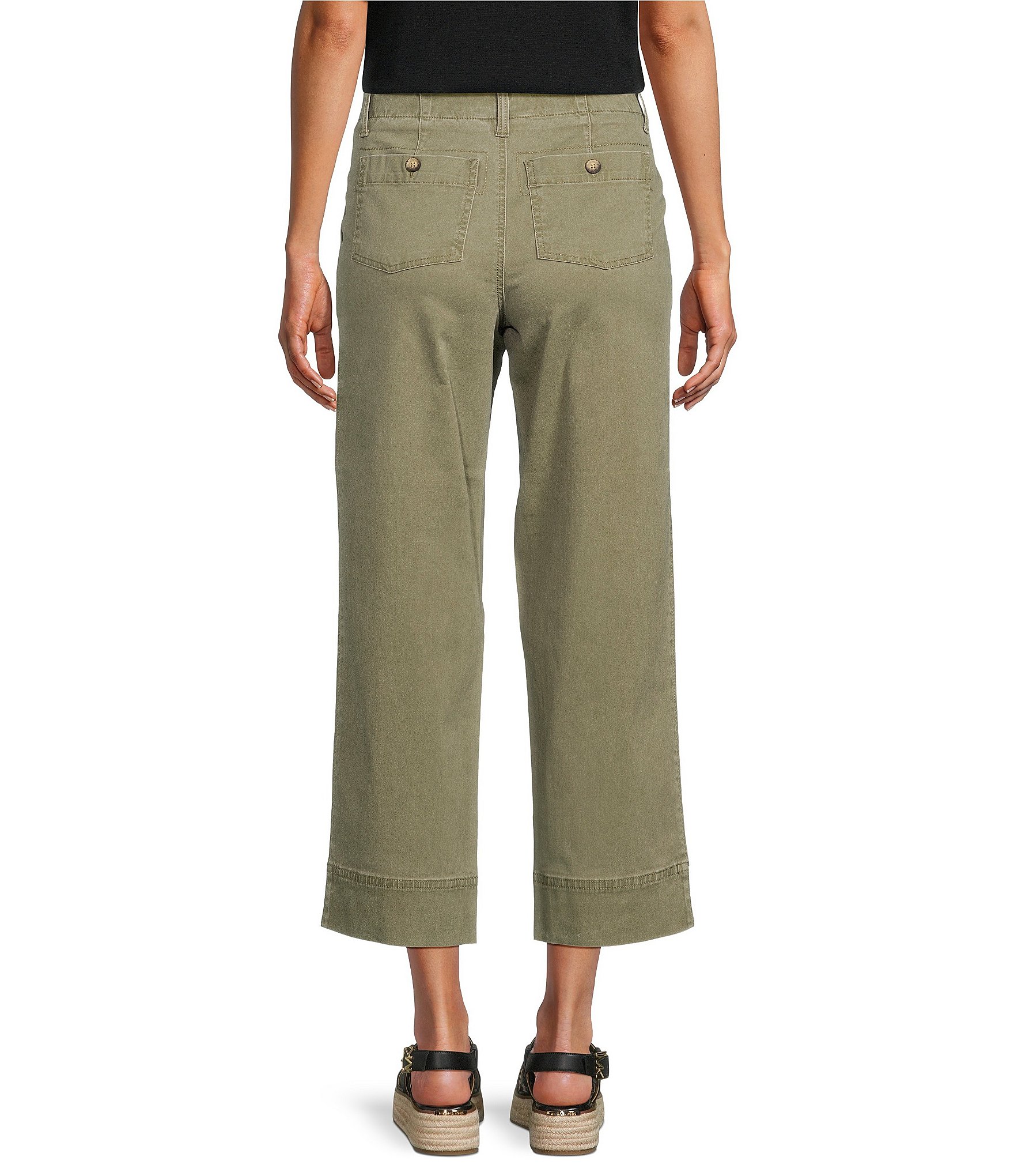 Tommy Bahama Boracay Stretch Sateen Cropped Wide Leg Pocketed Field Pants