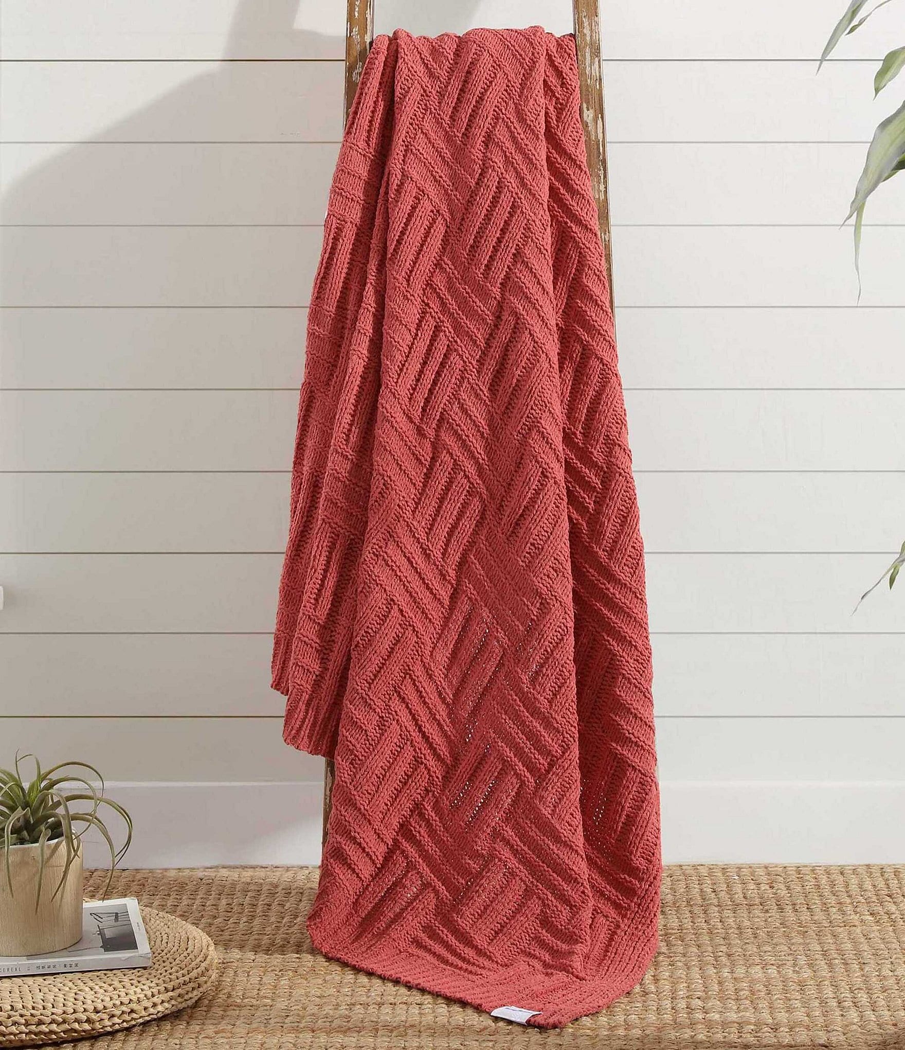 Tommy Bahama Chain Basket Knit Throw Blanket