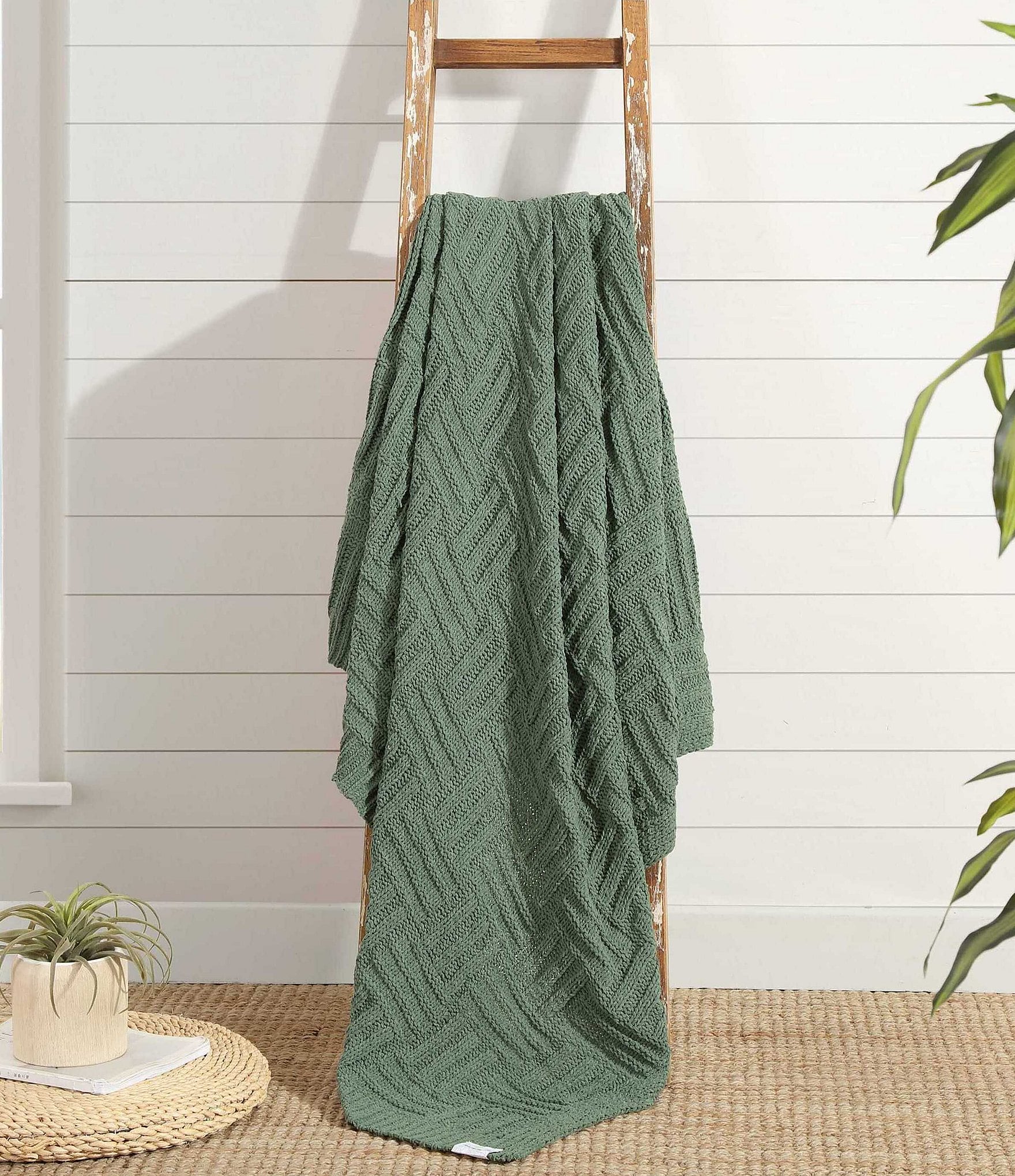 Tommy Bahama Chain Basket Knit Throw Blanket