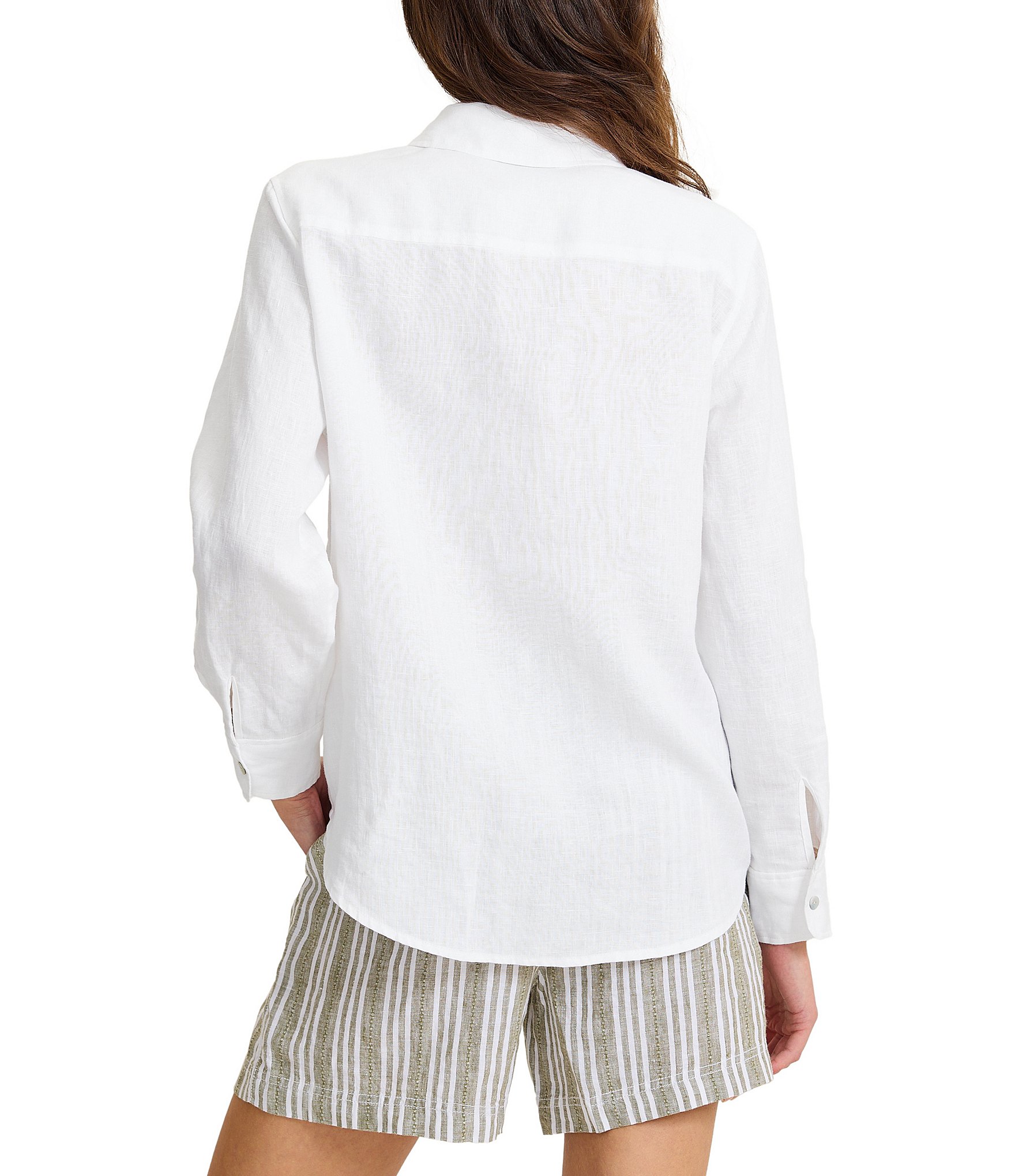 Tommy Bahama Coastalina Linen Relaxed Button Front Top
