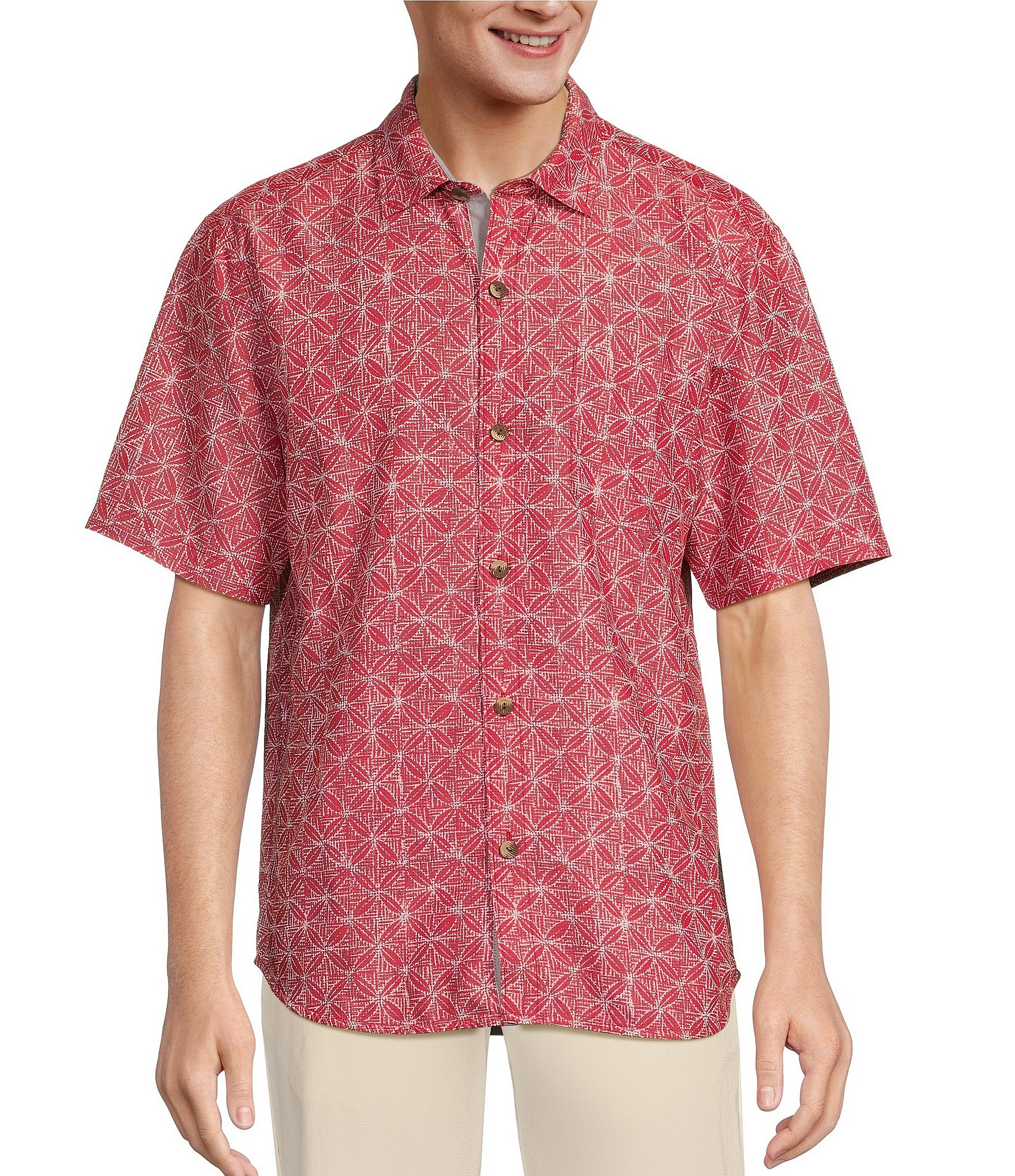 Tommy Bahama Coconut Point Fleur De Geo Short Sleeve Woven Shirt