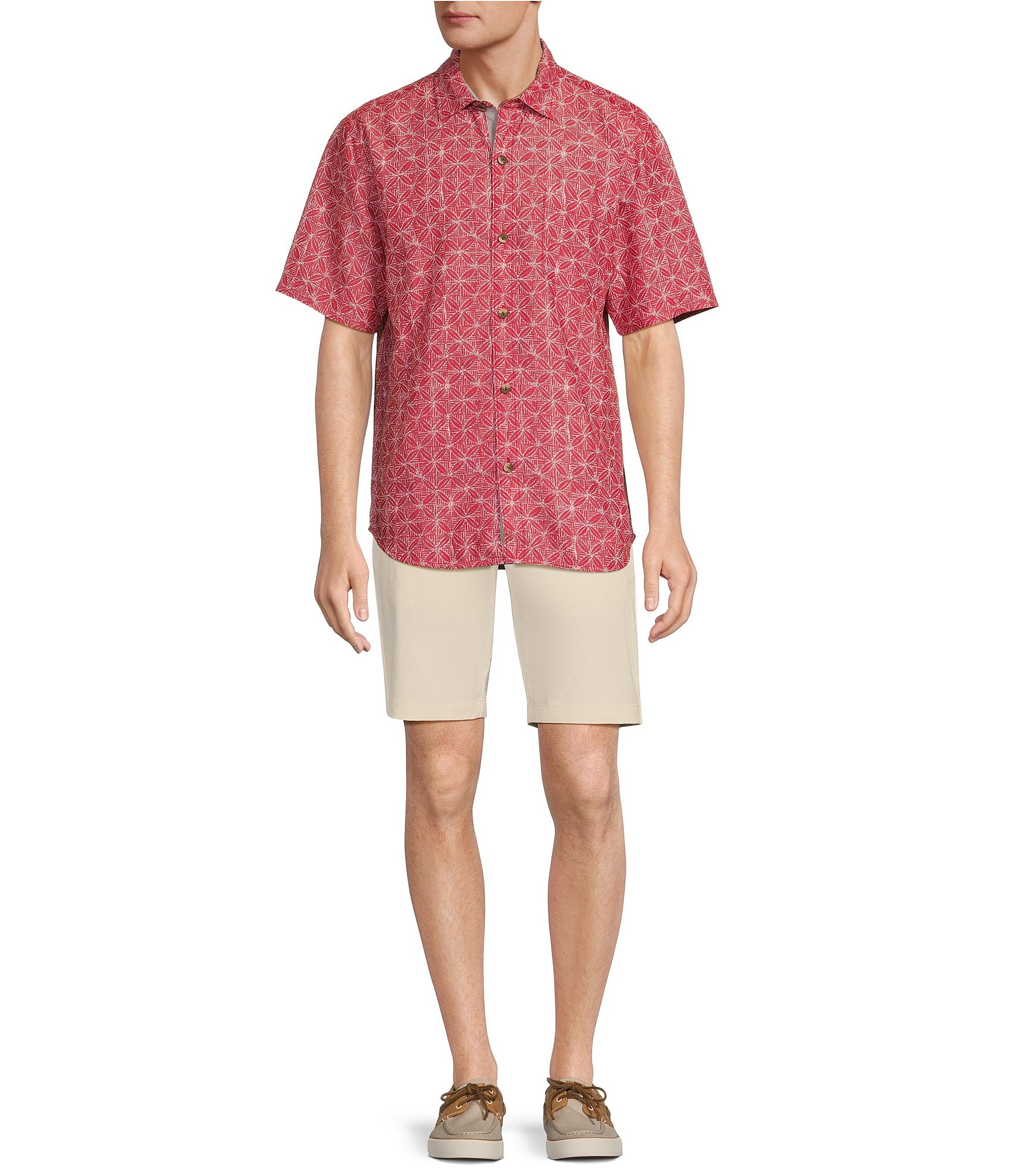 Tommy Bahama Coconut Point Fleur De Geo Short Sleeve Woven Shirt