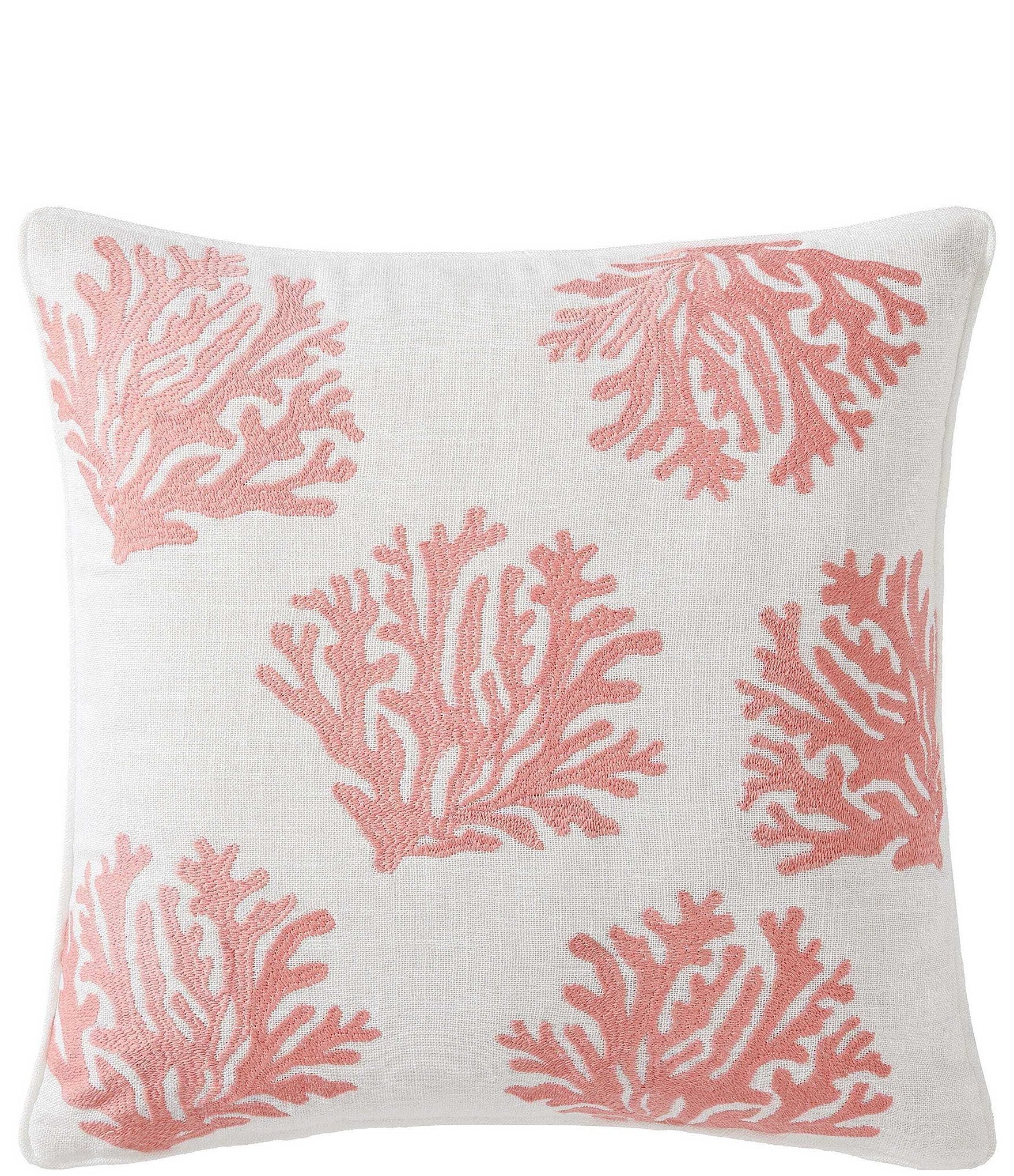 Coral pink pillows best sale