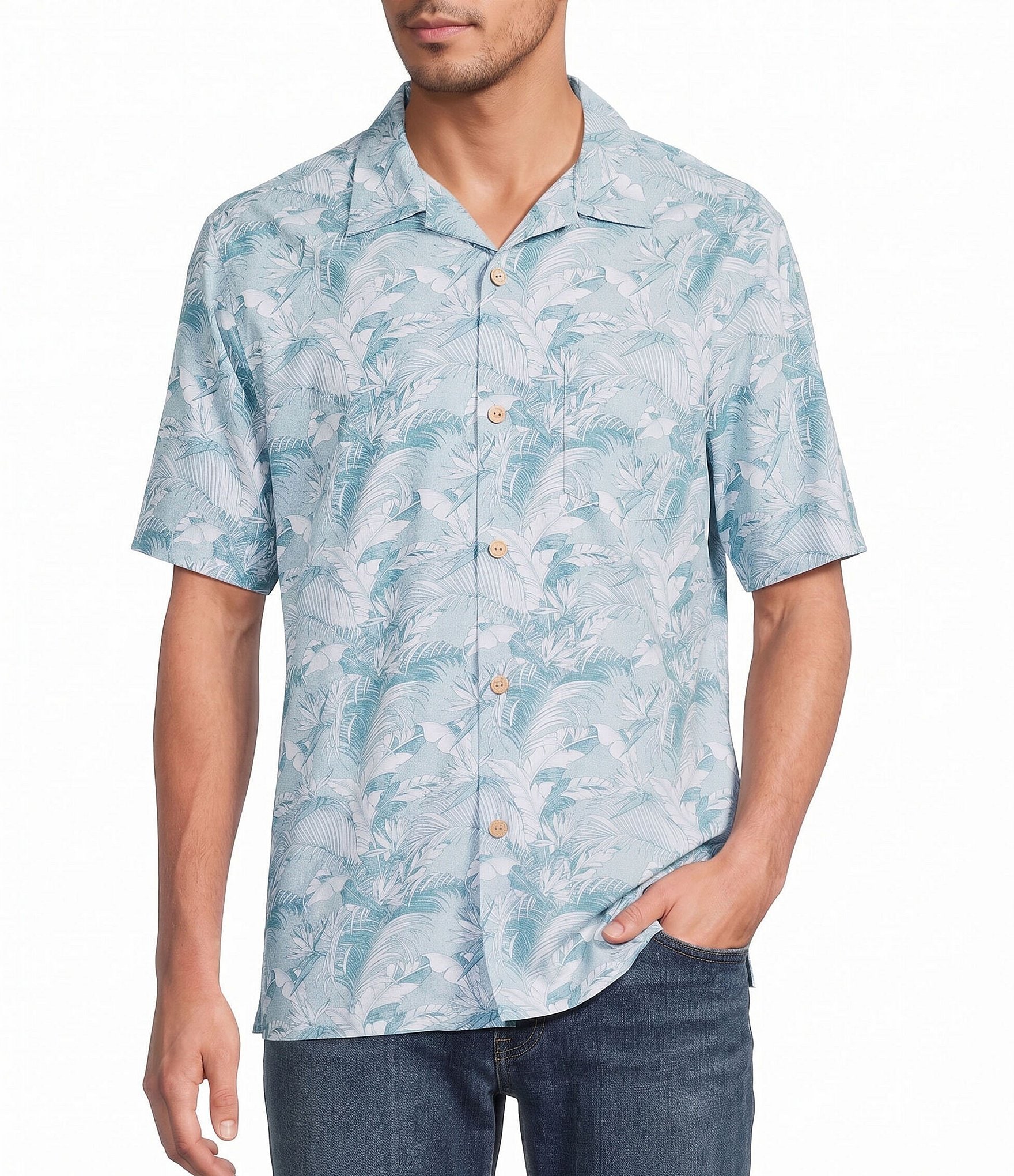Tommy Bahama Costal Ease Balboa Fronds Short Sleeve Woven Shirt
