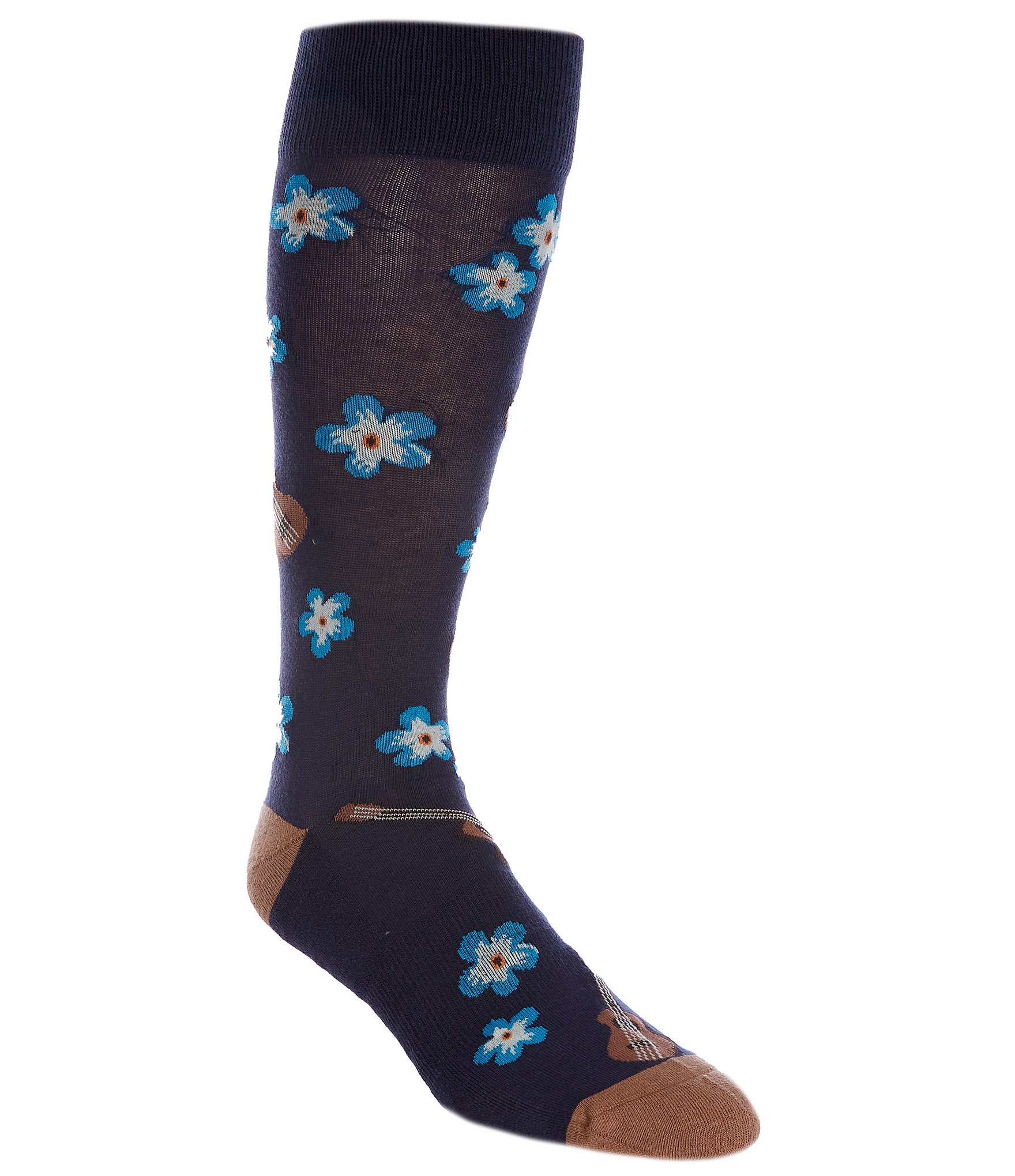 Navy Floral Socks, Fashion & Accessories