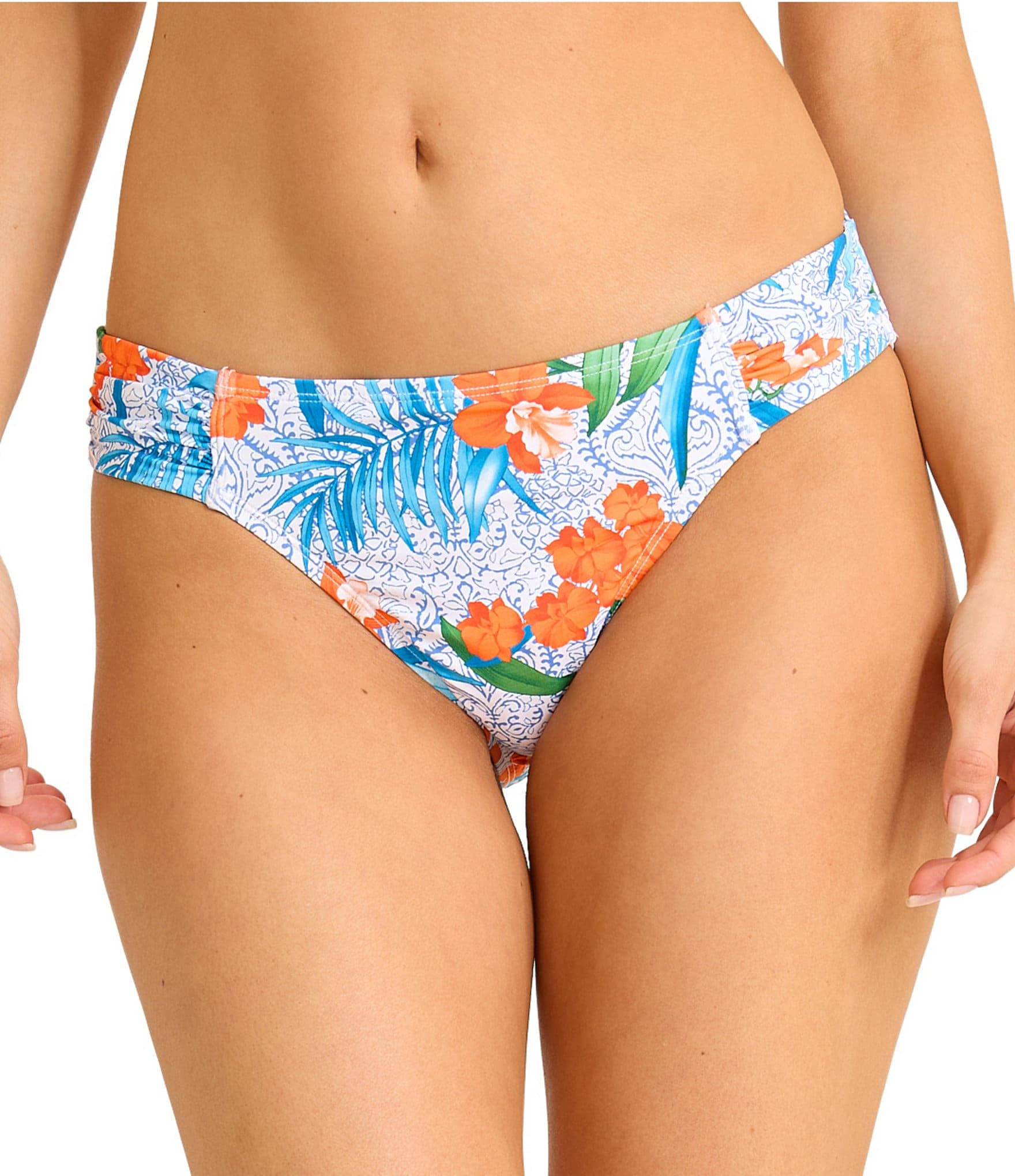 Tommy Bahama Goa Tropical Side Shirring Hipster Swim Bottom