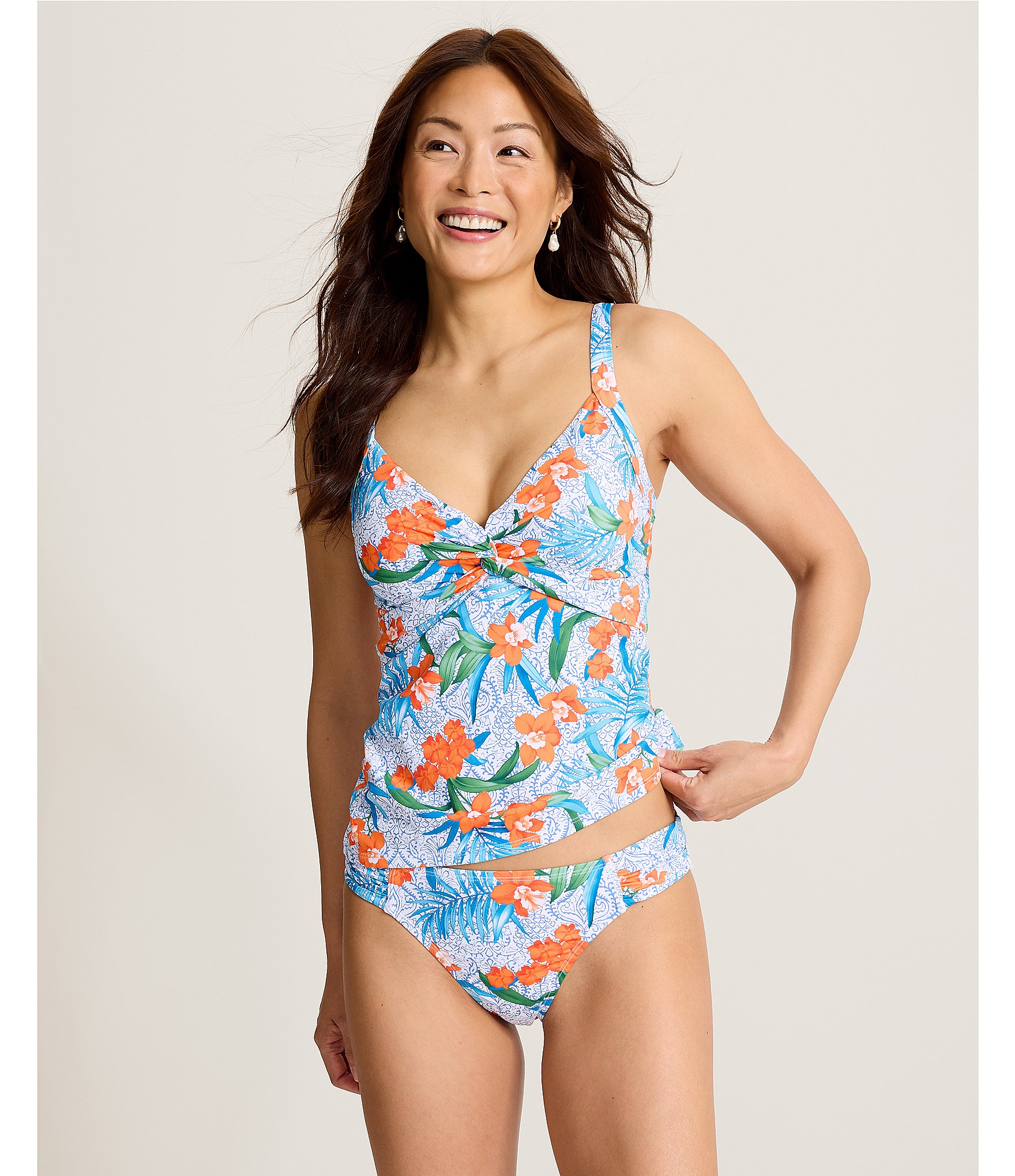Tommy Bahama Goa Tropical Side Shirring Hipster Swim Bottom