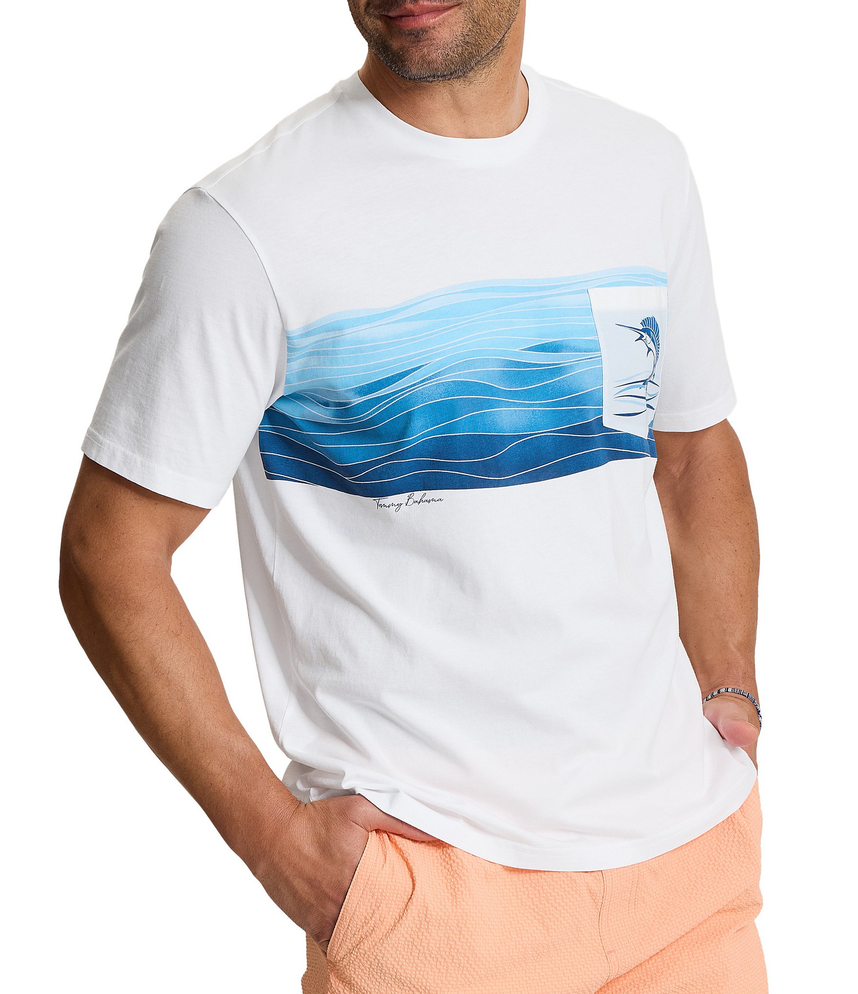 Tommy Bahama High Tide Horizon Pocket Short Sleeve T-Shirt