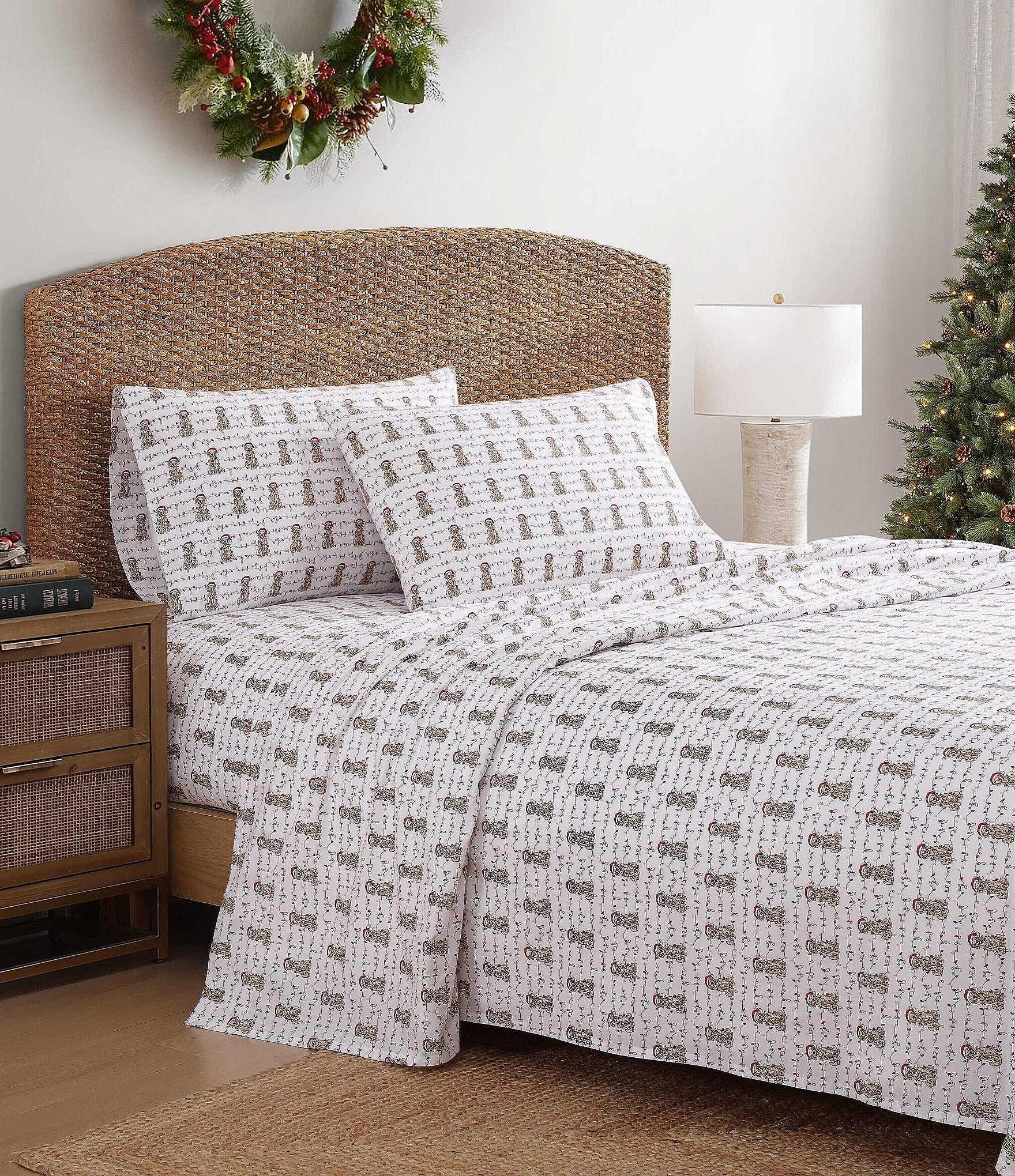 Tommy Bahama Holiday Wrapped Up Washed Cotton Percale Sheet Set