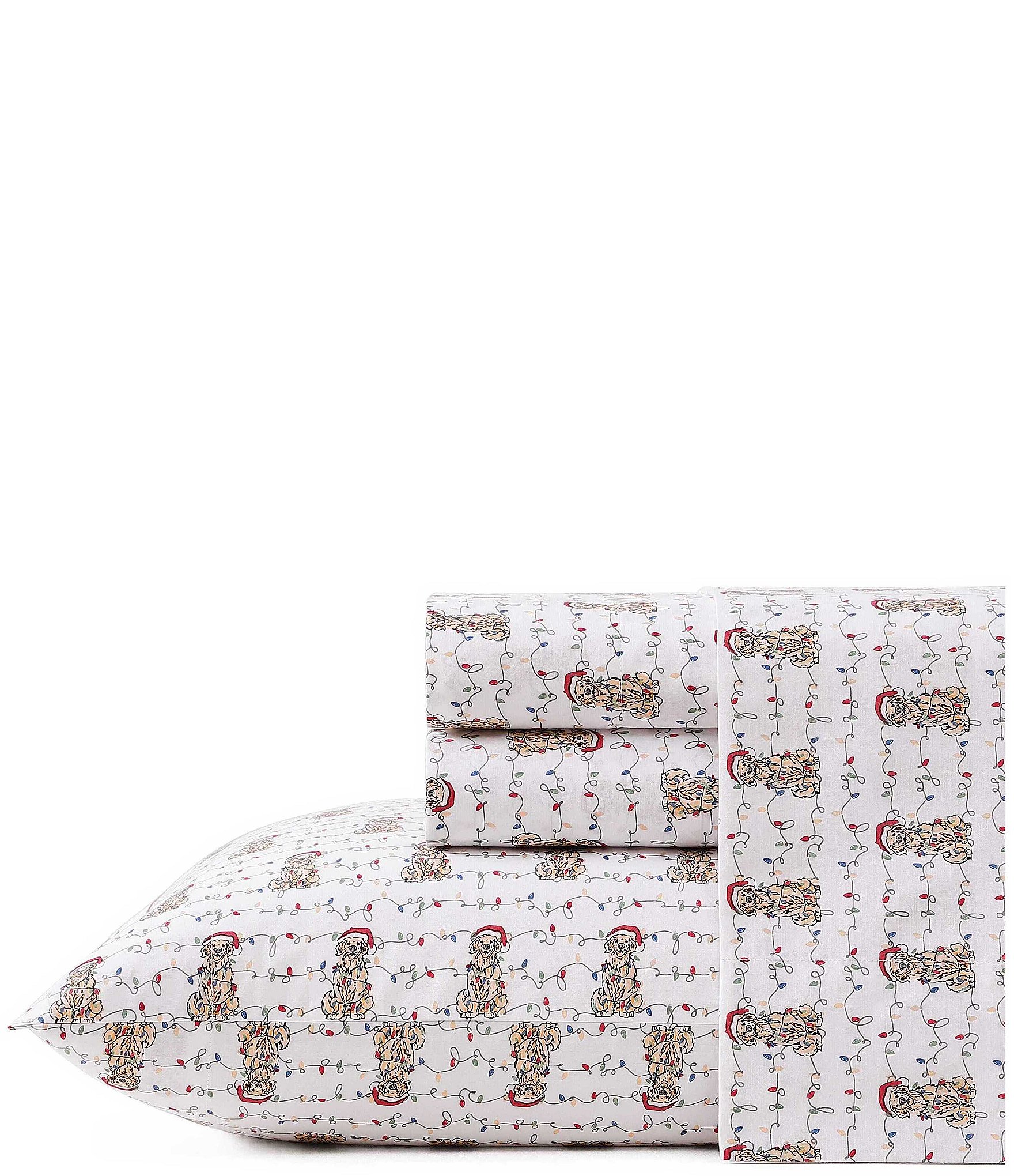 Tommy Bahama Holiday Wrapped Up Washed Cotton Percale Sheet Set