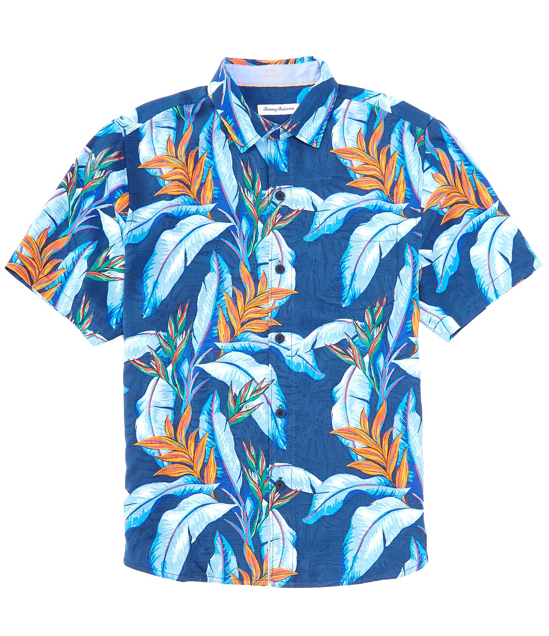 Tommy Bahama Men's Hot Tropics Silk Camp Shirt - Bering Blue - Size M