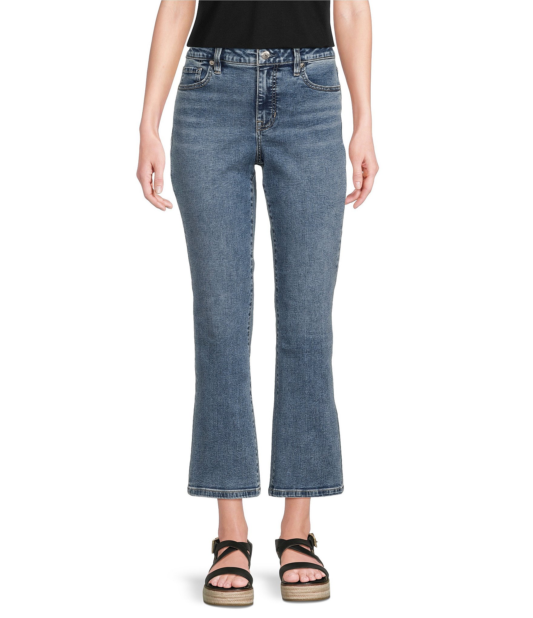 Tommy Bahama Indigo Bootcut Mid Rise Cropped Jean