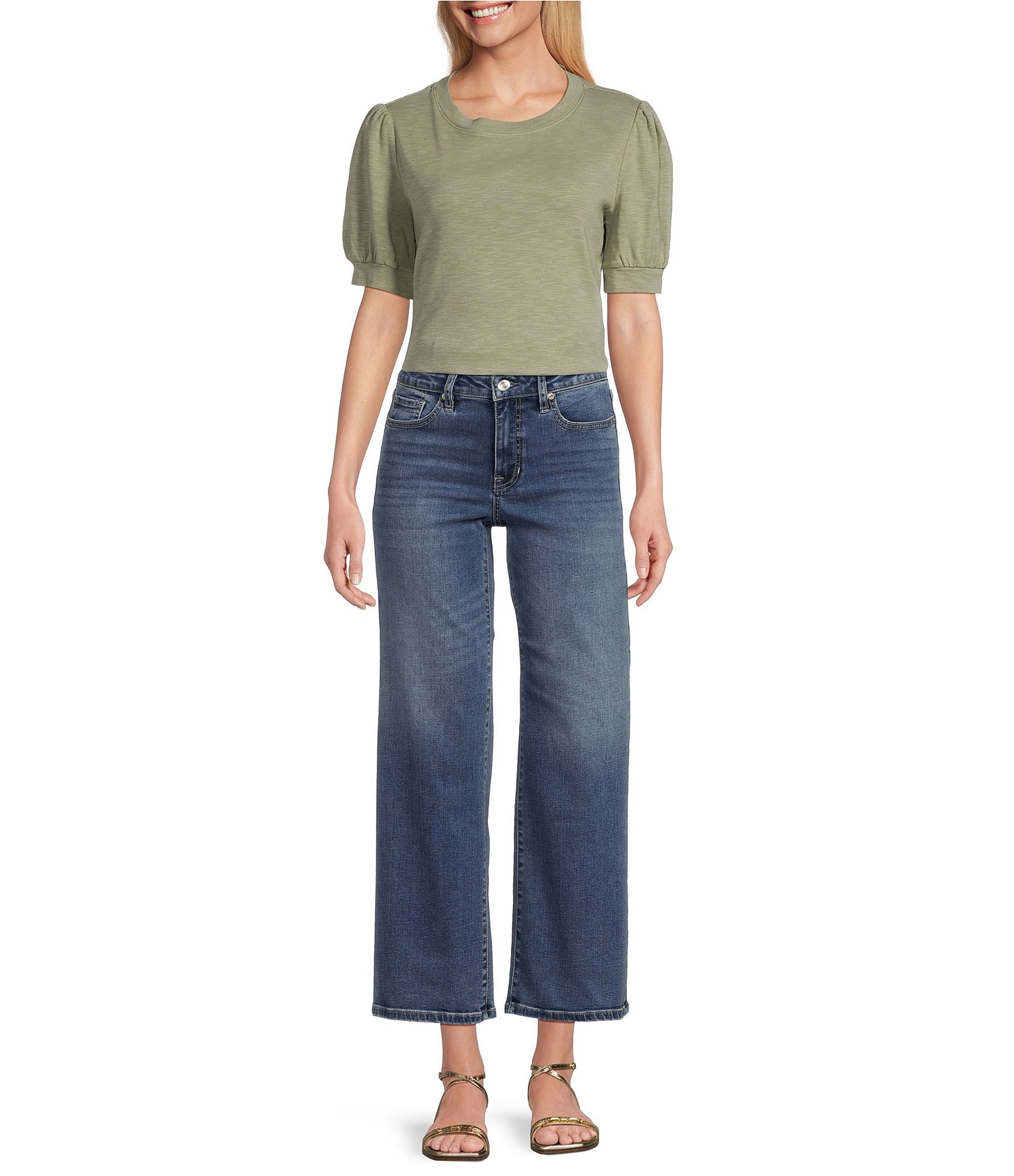 Tommy Bahama Indigo High Rise Wide Leg Cropped Jean