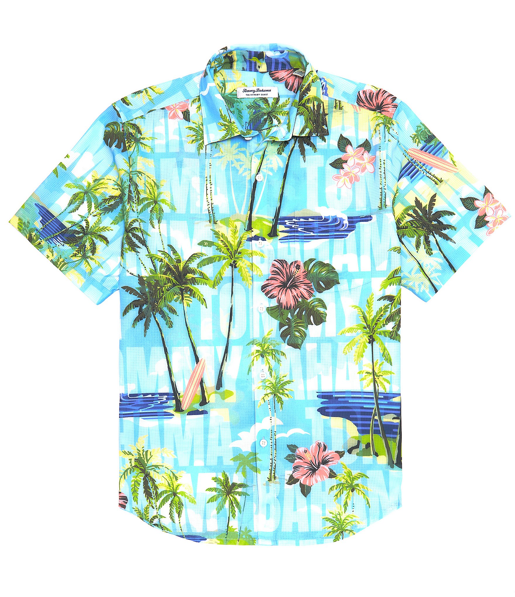 Tommy Bahama IslandZone Bahama Coast Aqua Shores Short Sleeve Woven Shirt