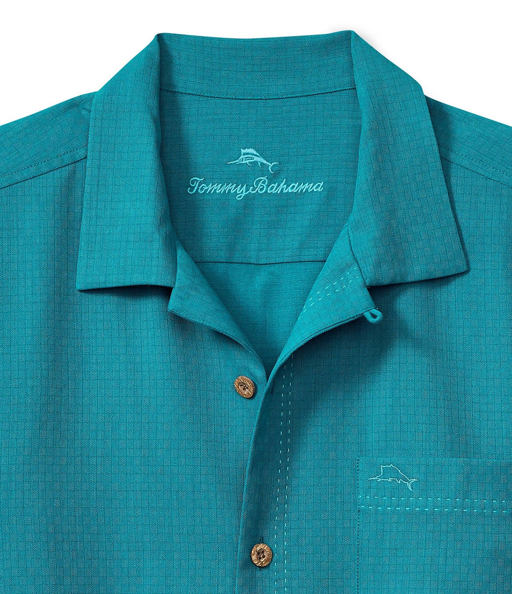 Tommy Bahama IslandZone Coastal Breeze Tonal Check Short Sleeve Woven Shirt