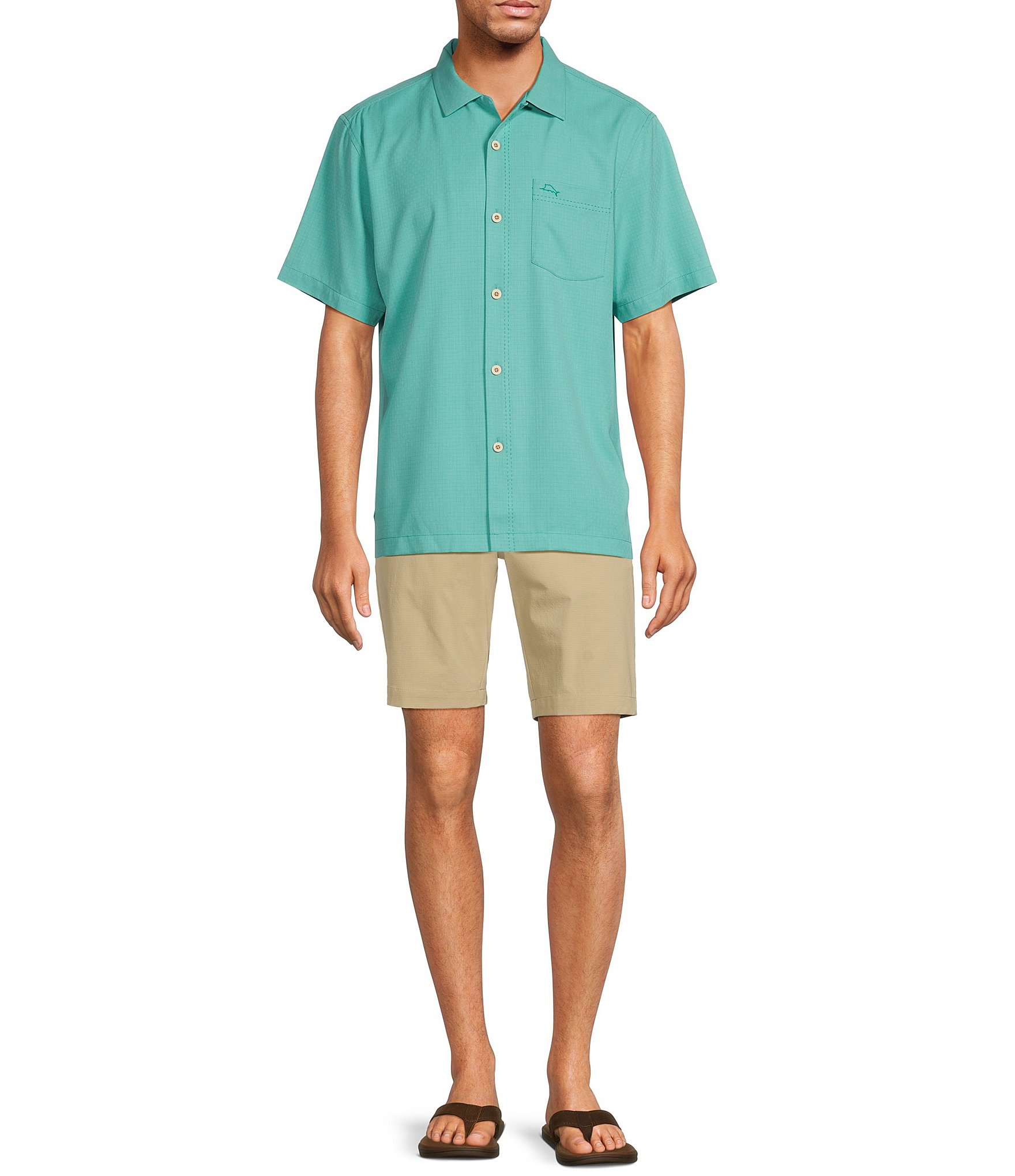 Tommy Bahama IslandZone Coastal Breeze Tonal Check Short Sleeve Woven Shirt