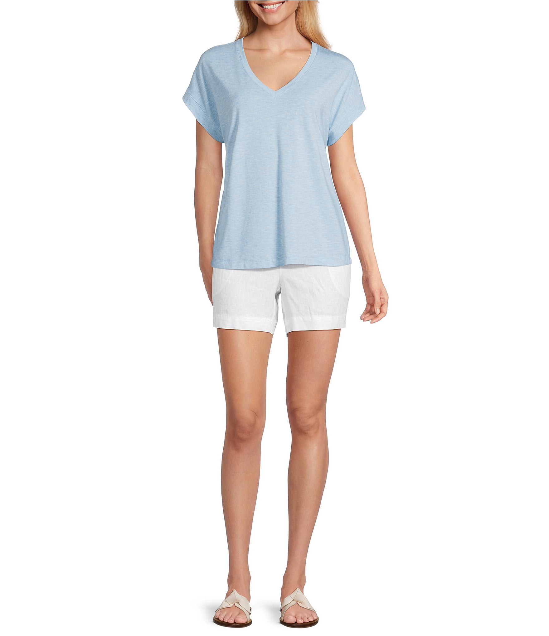 Tommy Bahama Kauai Solid Stretch Jersey V-Neck Short Sleeves Relaxed Fit T-Shirt