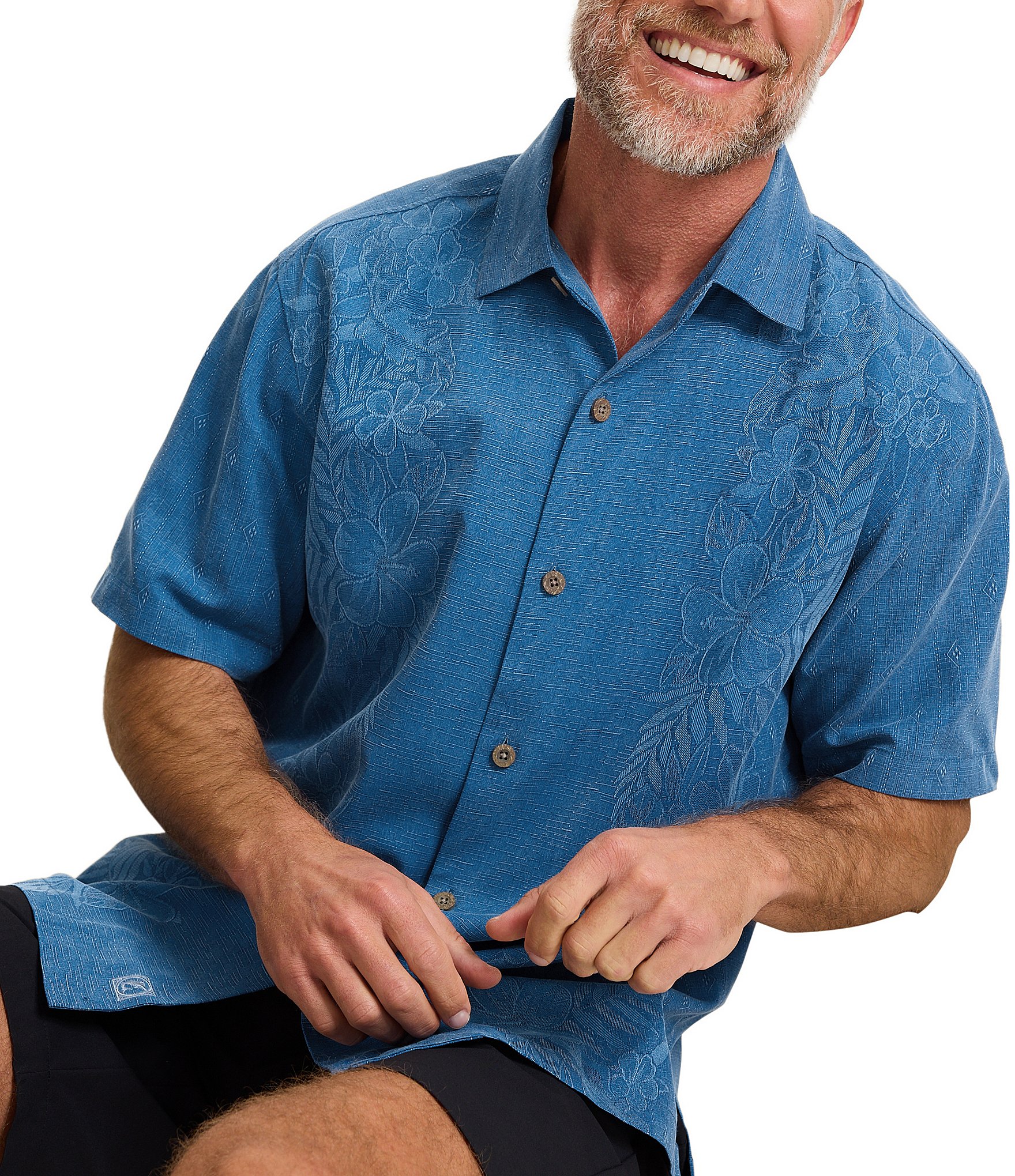 Tommy Bahama Kona Luxe Border Short Sleeve Woven Shirt