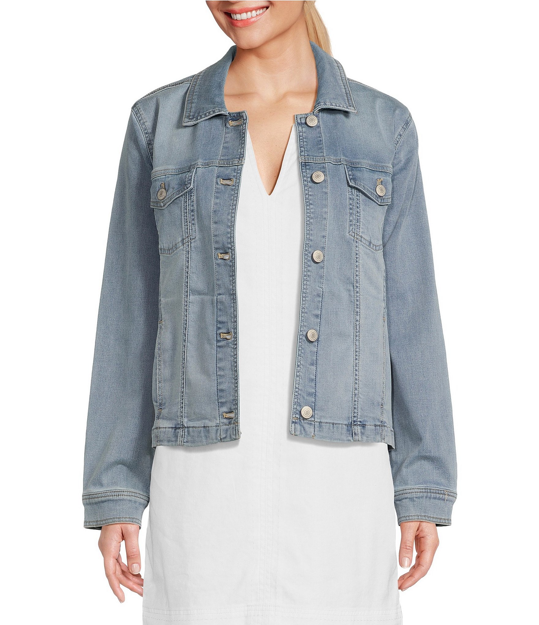 Tommy Bahama Leila Point Collar Long Sleeve Denim Jacket