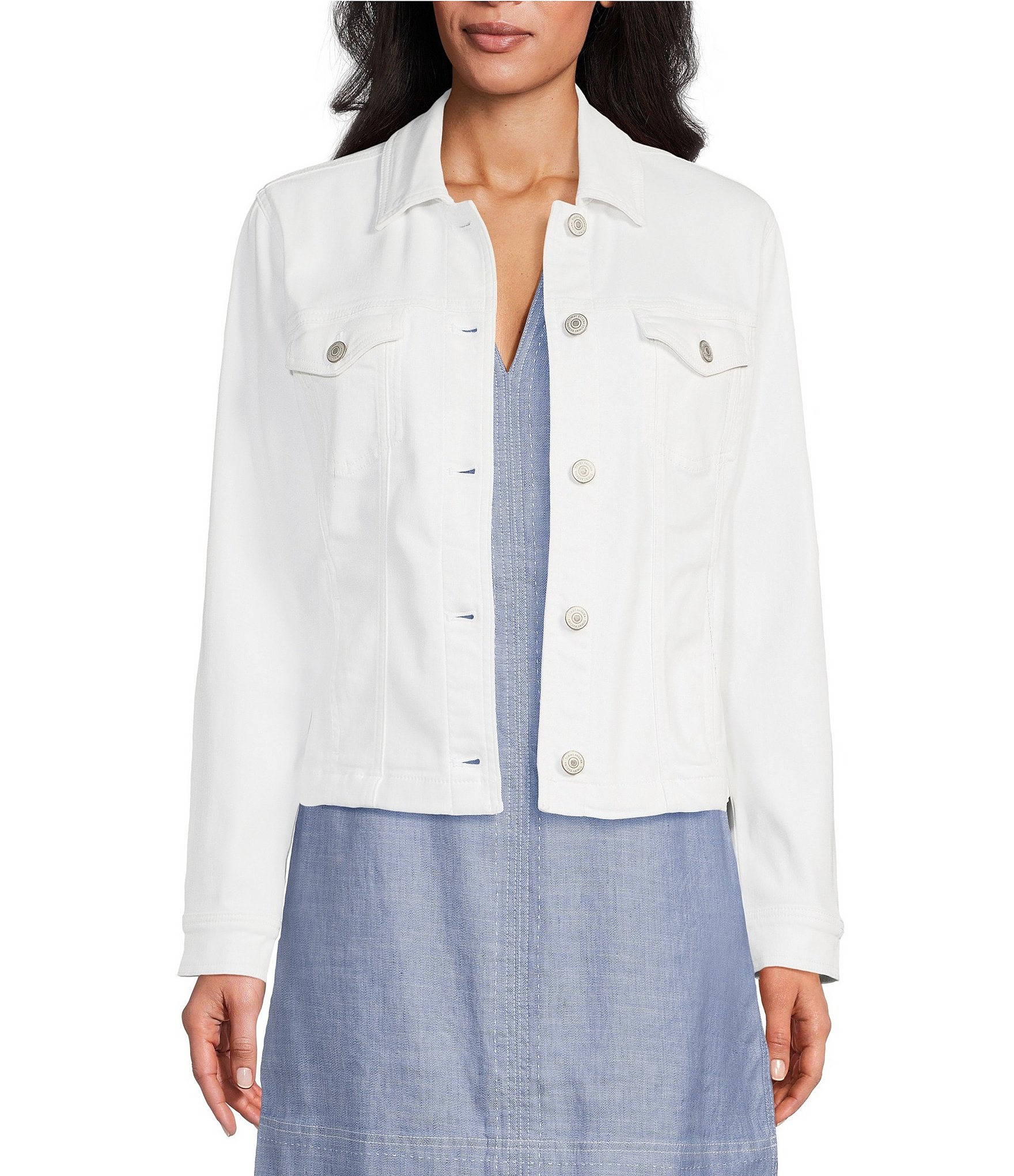 Tommy Bahama Leila Stretch Twill Woven Notch Collar Denim Jacket