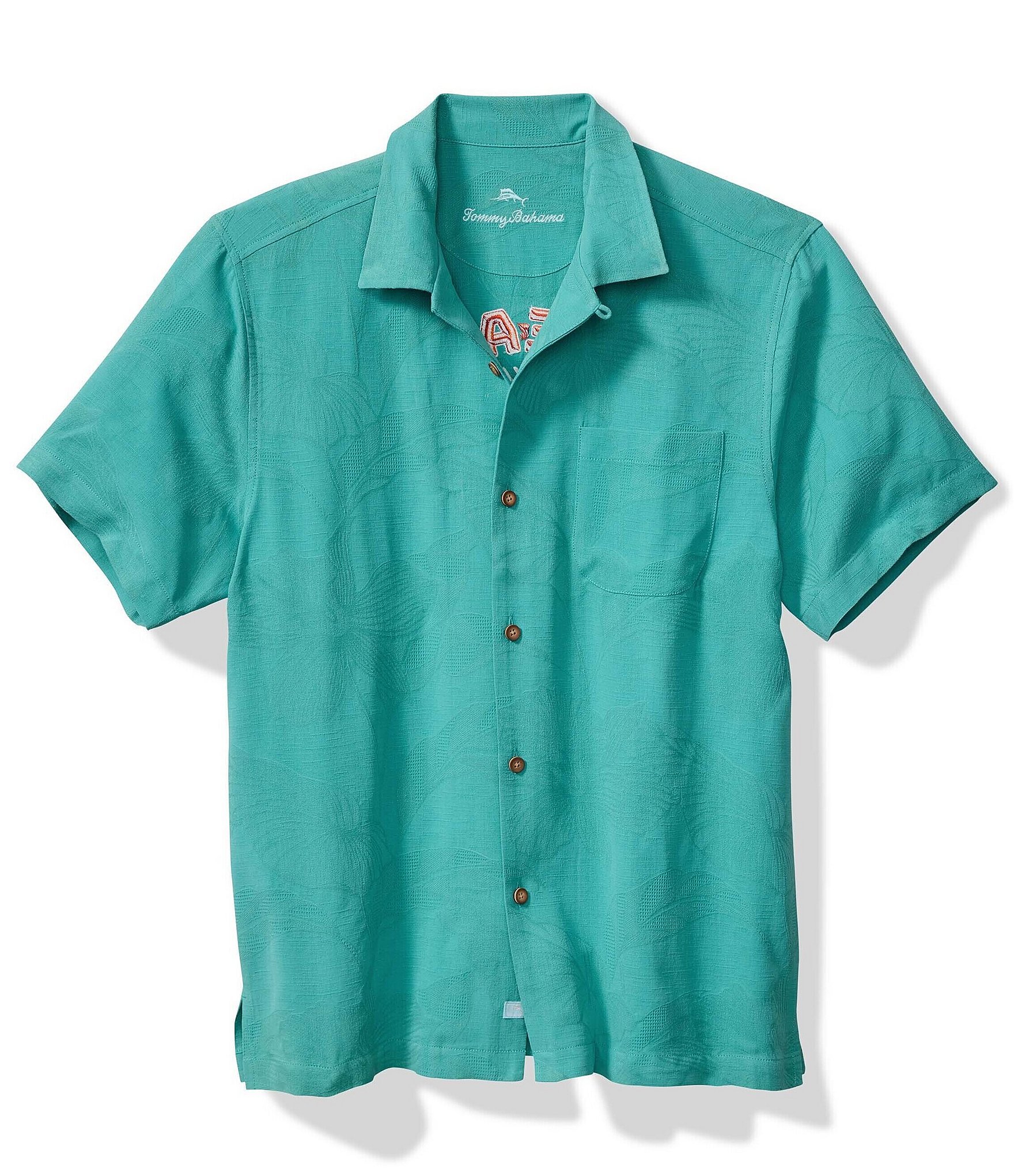 Tommy Bahama Meat Your Maker Short Sleeve Woven Embroidered Camp Shirt