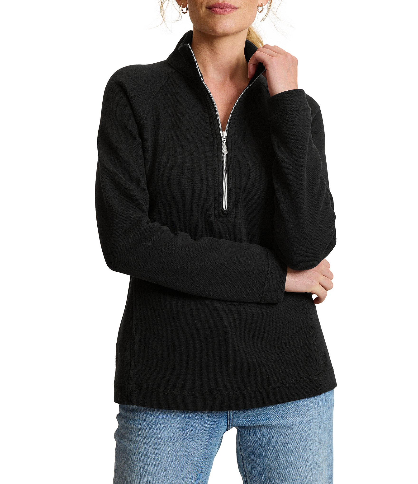 Tommy Bahama New Aruba French Rib Knit Stand Collar Long Sleeve Pullover