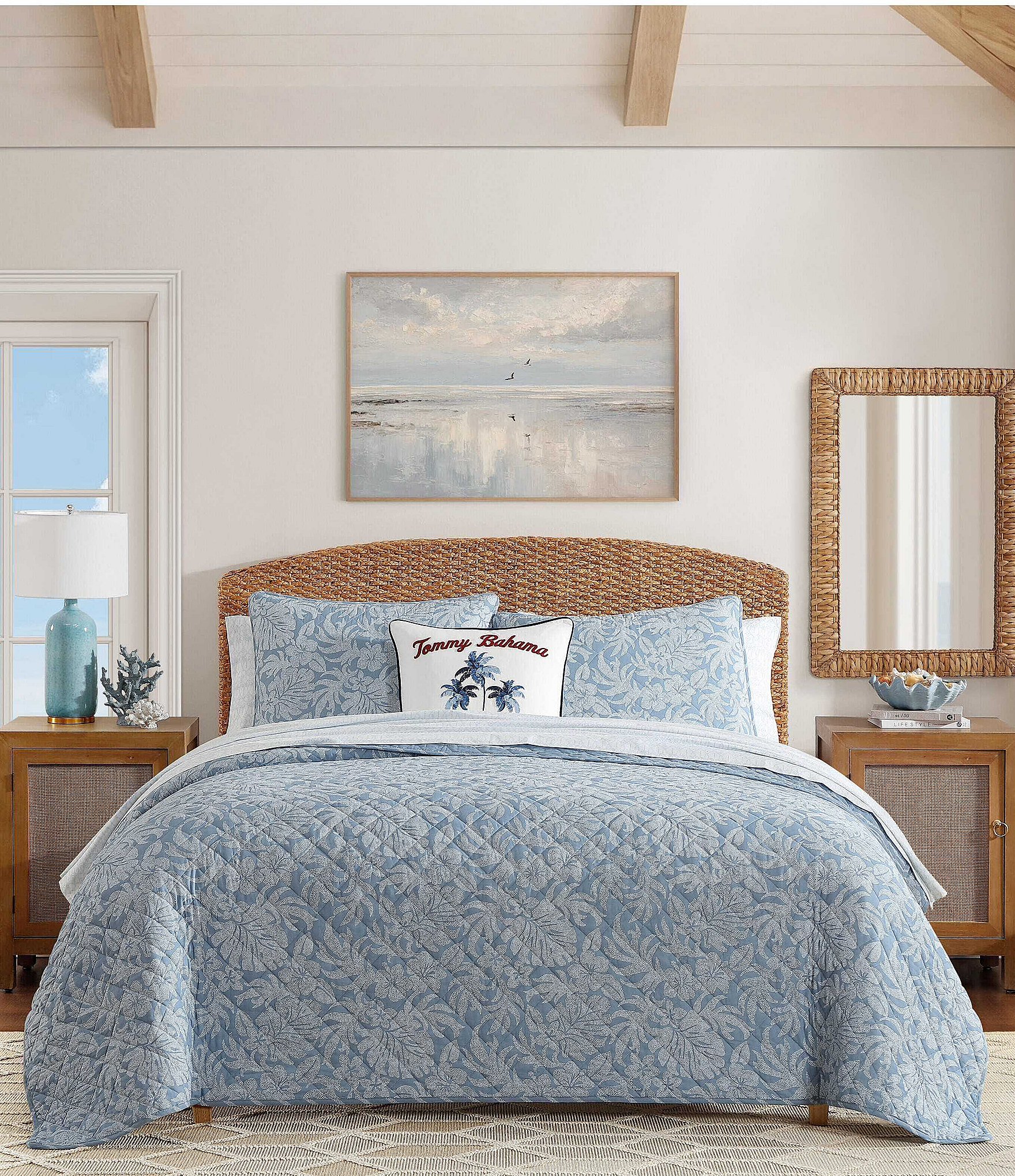 Tommy Bahama Palm Dot Cotton Reversible Quilt Mini Set