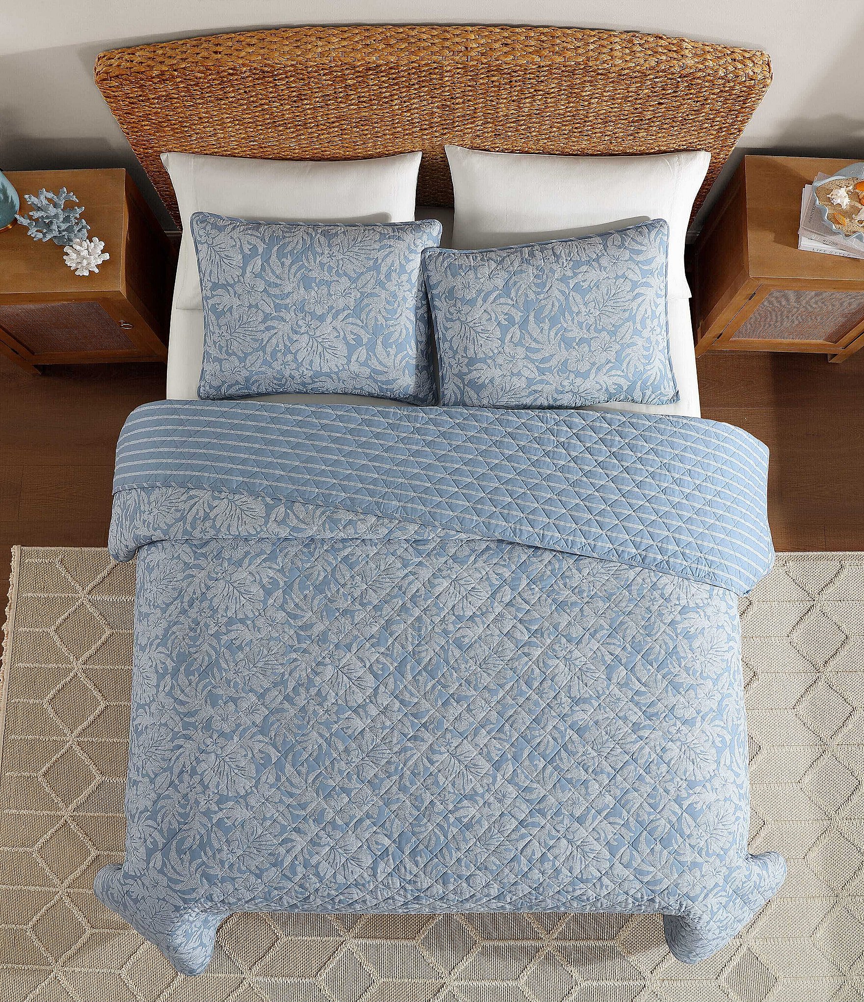 Tommy Bahama Palm Dot Cotton Reversible Quilt Mini Set