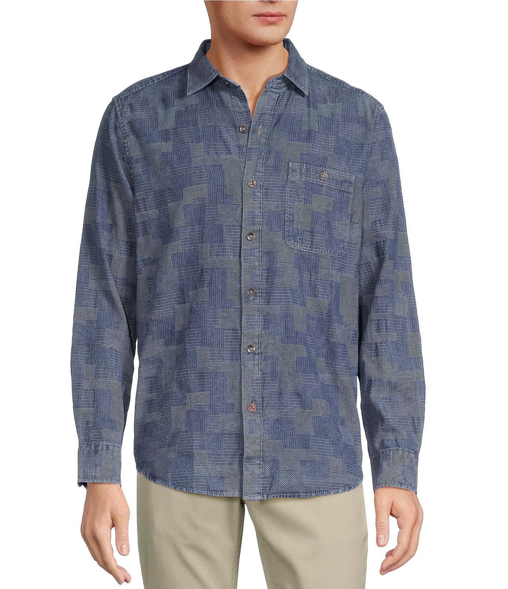 Tommy Bahama Patchwork Paradise Long Sleeve Dobby Shirt