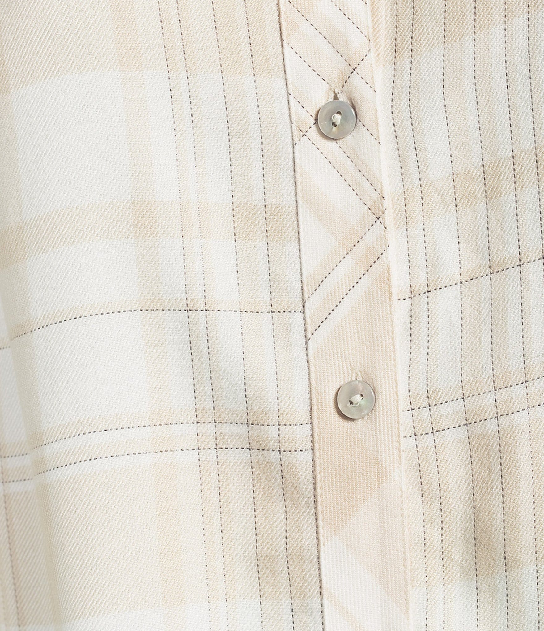 Tommy Bahama Pearl Beach Flannel Twill Collarless Long Sleeve Button Front Blouse