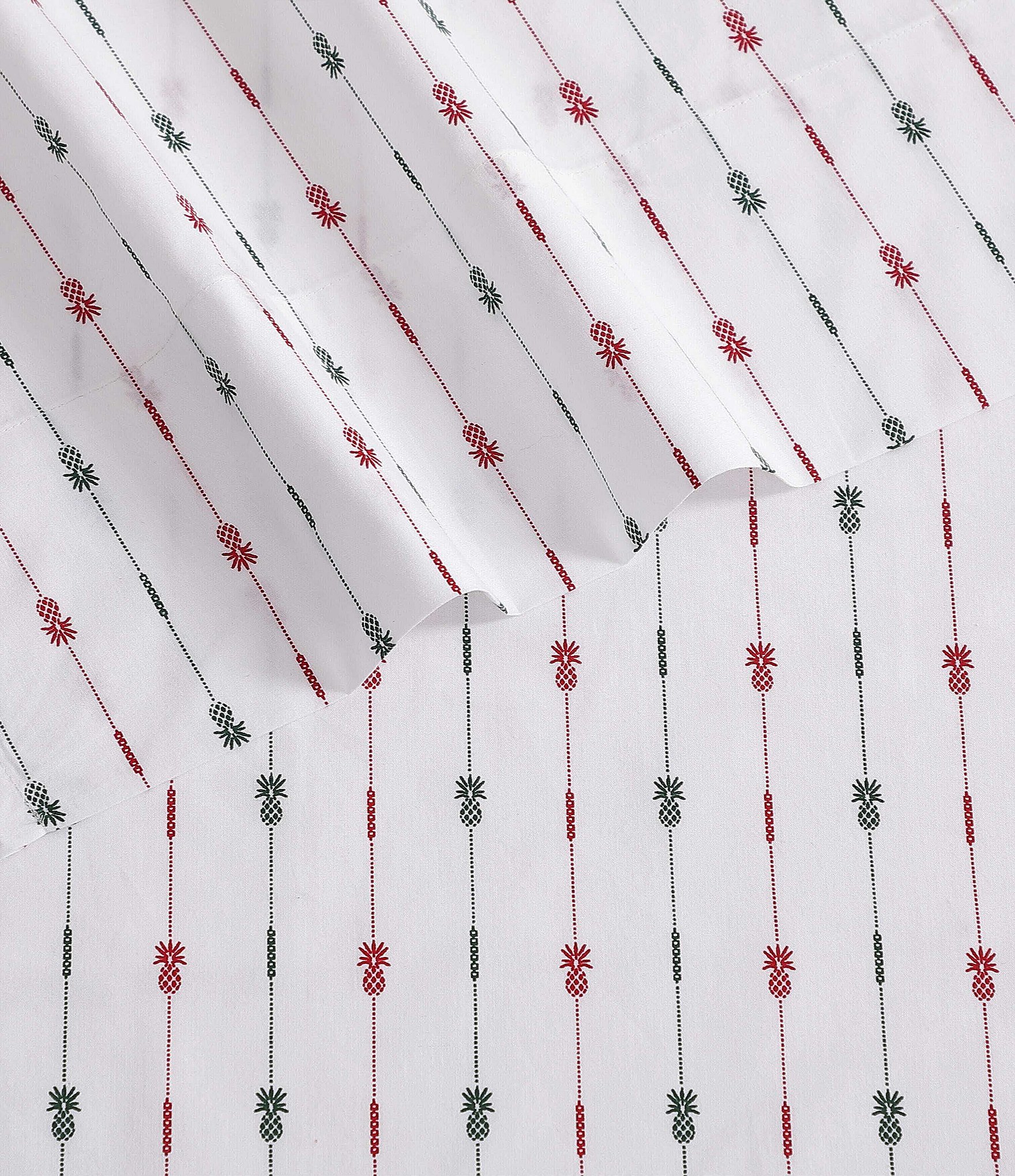 Tommy Bahama Pineapple Pinstripe Washed Cotton Percale Sheet Set