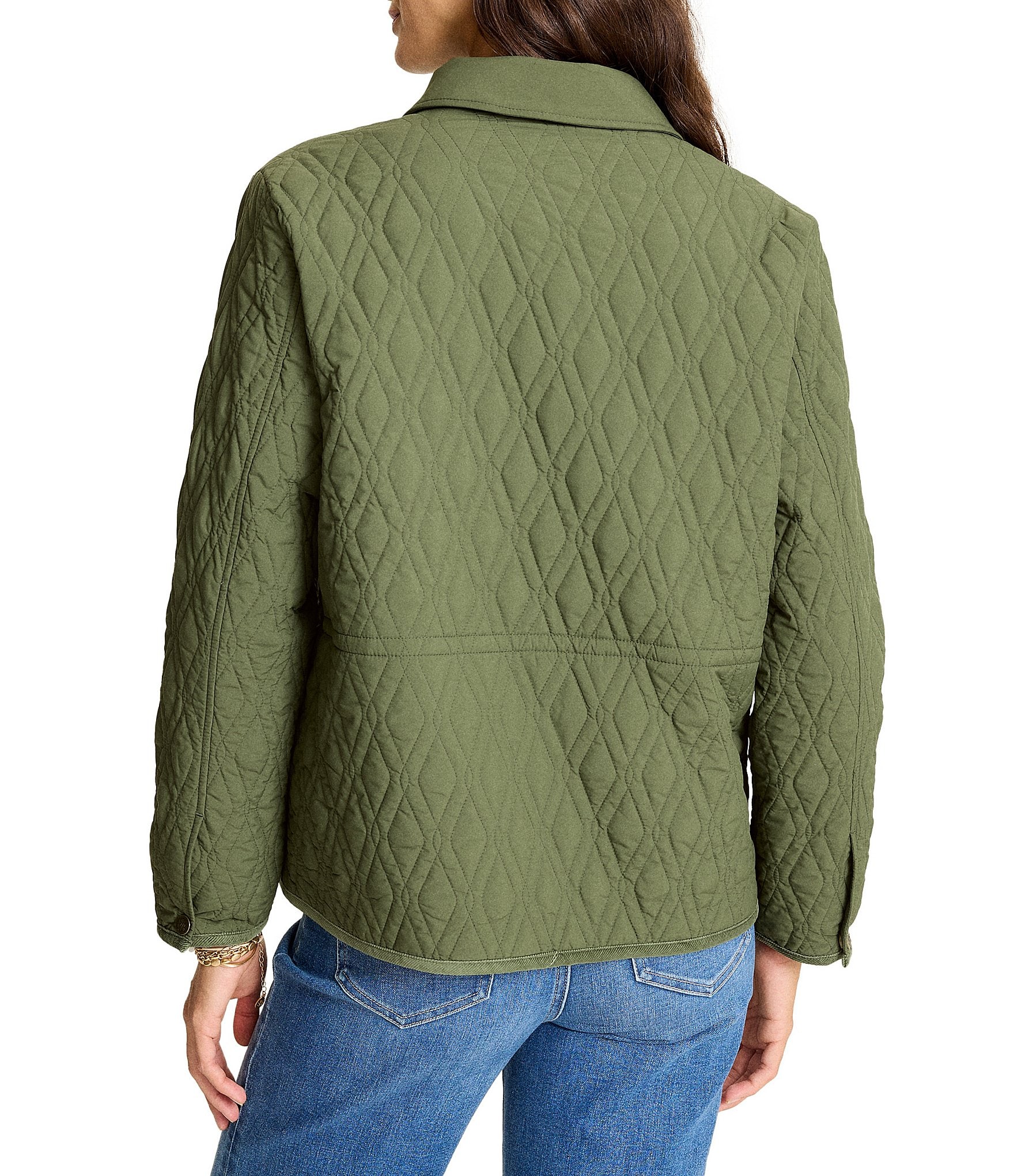 Tommy Bahama Quilted Point Collar Long Sleeve Button Front Barn Jacket