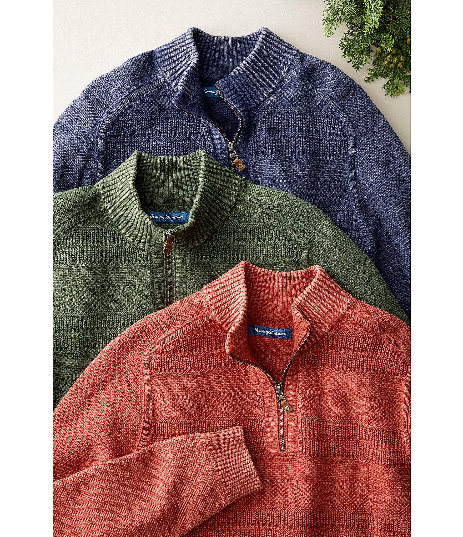 Tommy Bahama Saltwater Textured Half-Zip Pullover