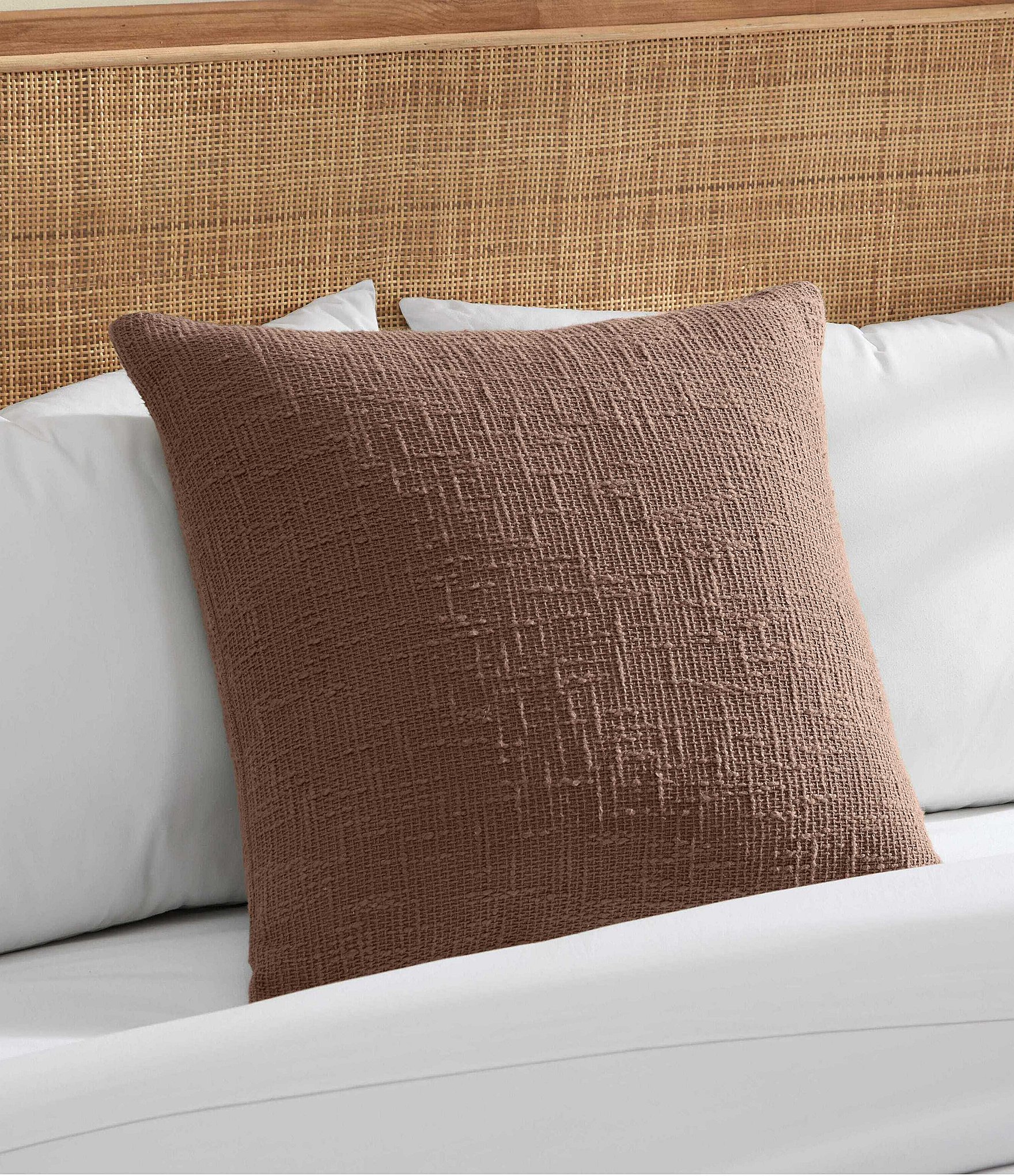 Tommy Bahama Serenity Slub Textured Cotton Boucle Decorative Square Pillow