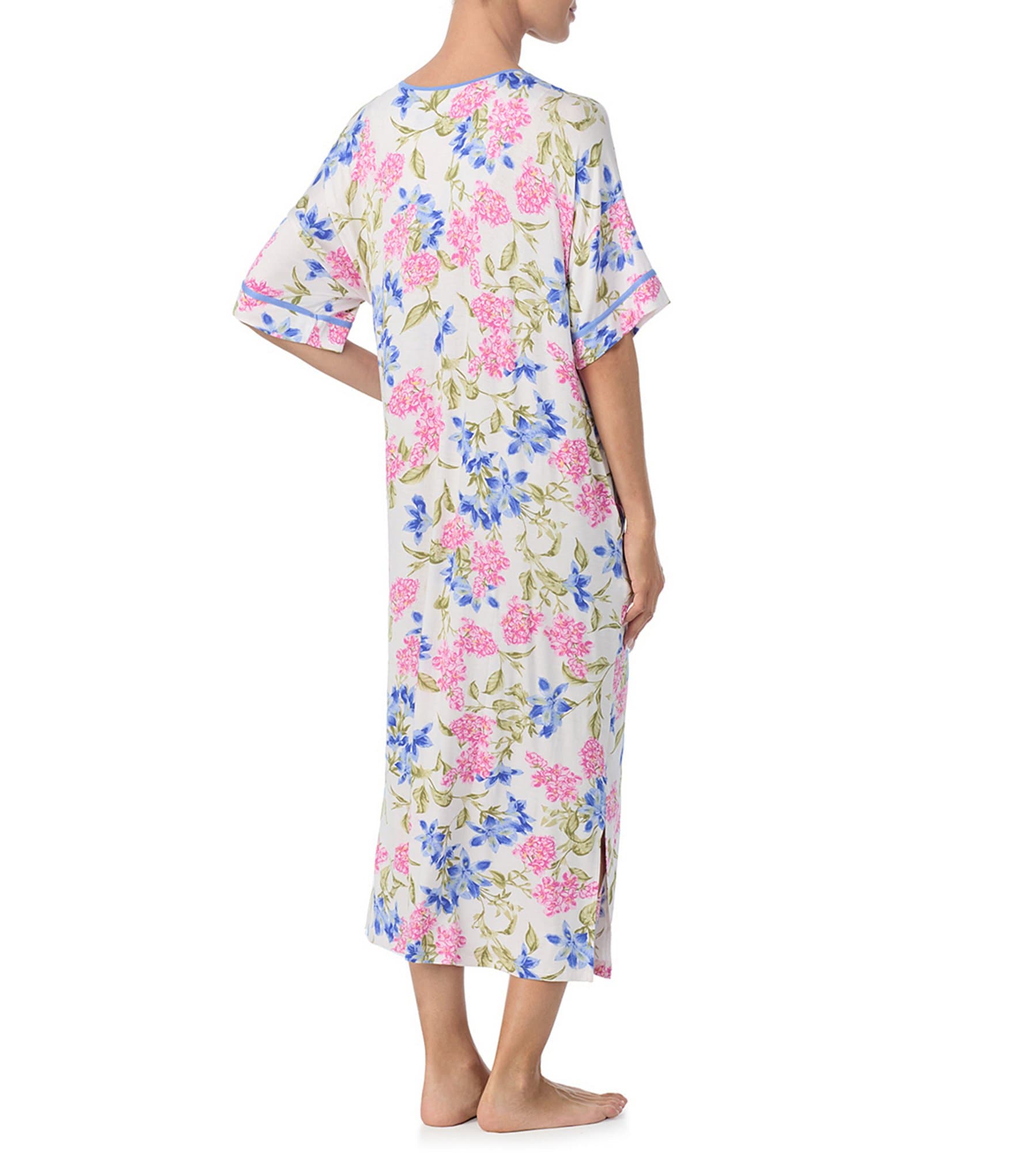 Tommy Bahama Short Sleeve V-Neck Floral Knit Caftan