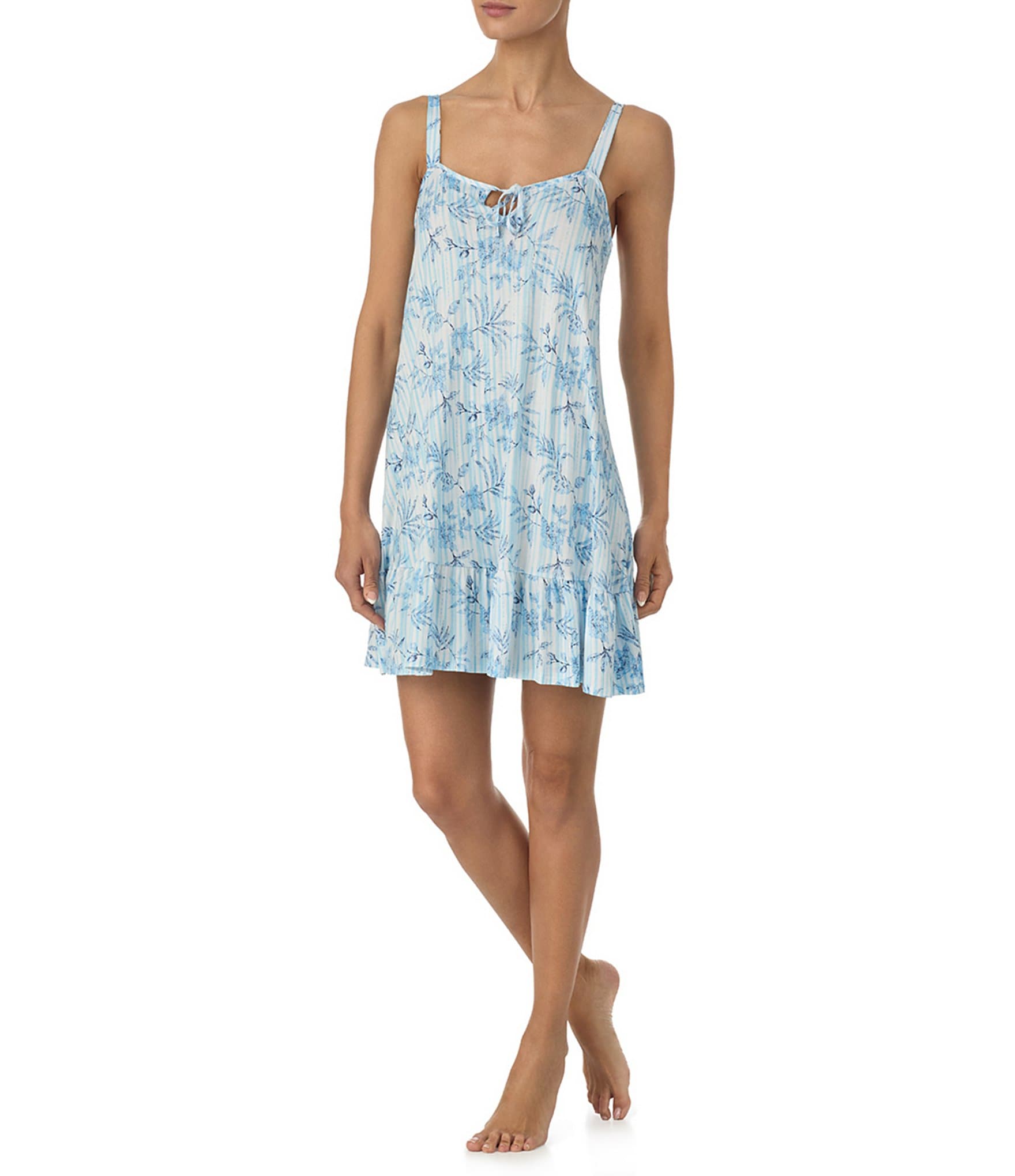 Tommy Bahama Sleeveless Square Neck Knit Palm Print Chemise