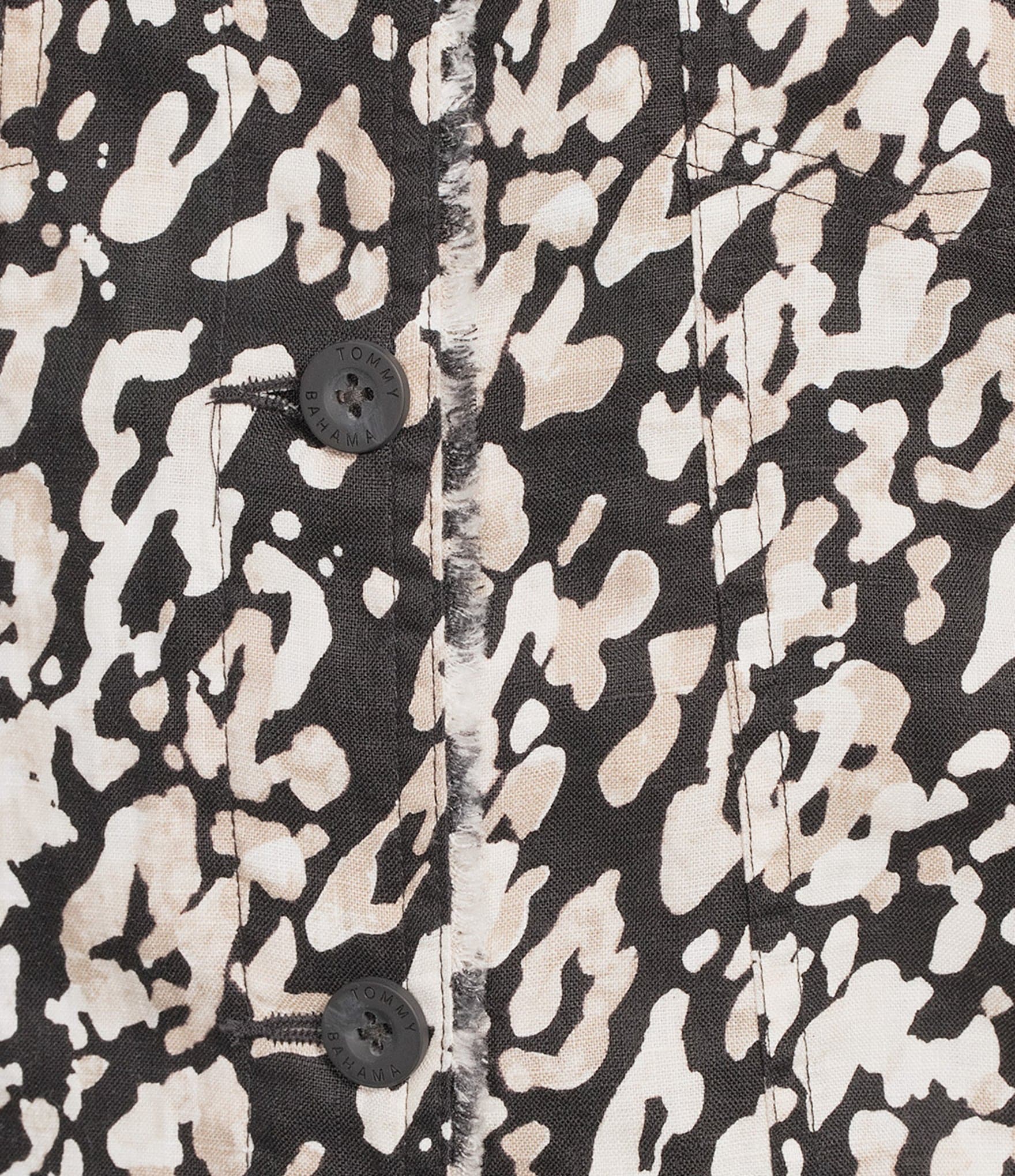 Tommy Bahama Spotted Sea Two Palm Raw Edge Point Collar Long Sleeve Button Front Jacket