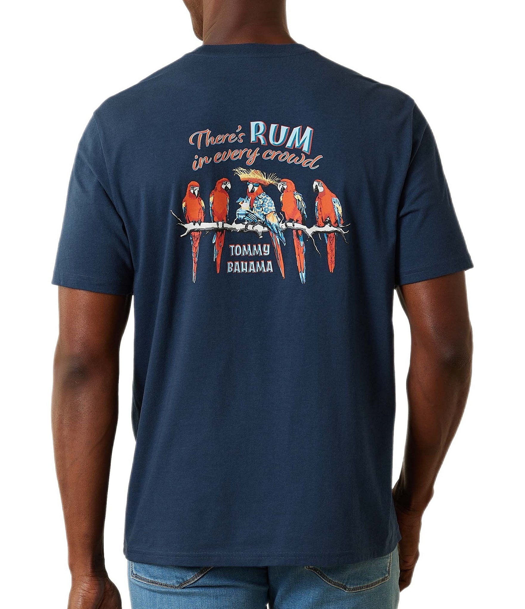 Tommy Bahama Men's Rum in Every Crowd Graphic T-Shirt - Milky Blue - Size XL