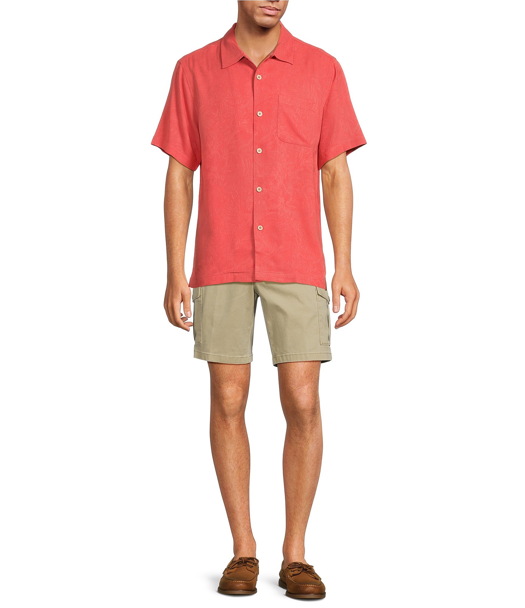 Tommy Bahama Solid Tropic Isle Short Sleeve Camp Collar Woven Shirt