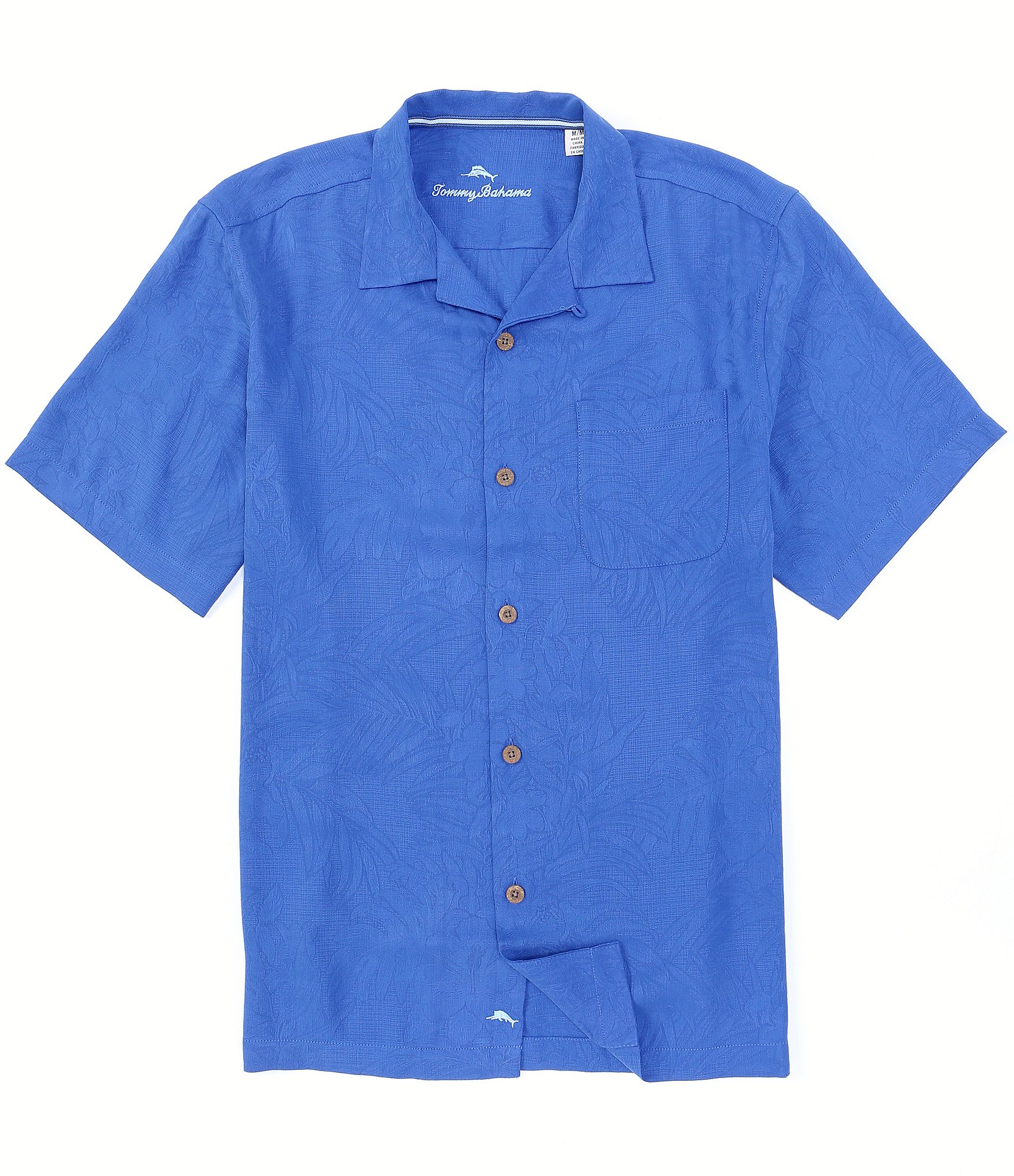 Tommy Bahama Solid Tropic Isle Short Sleeve Camp Collar Woven Shirt