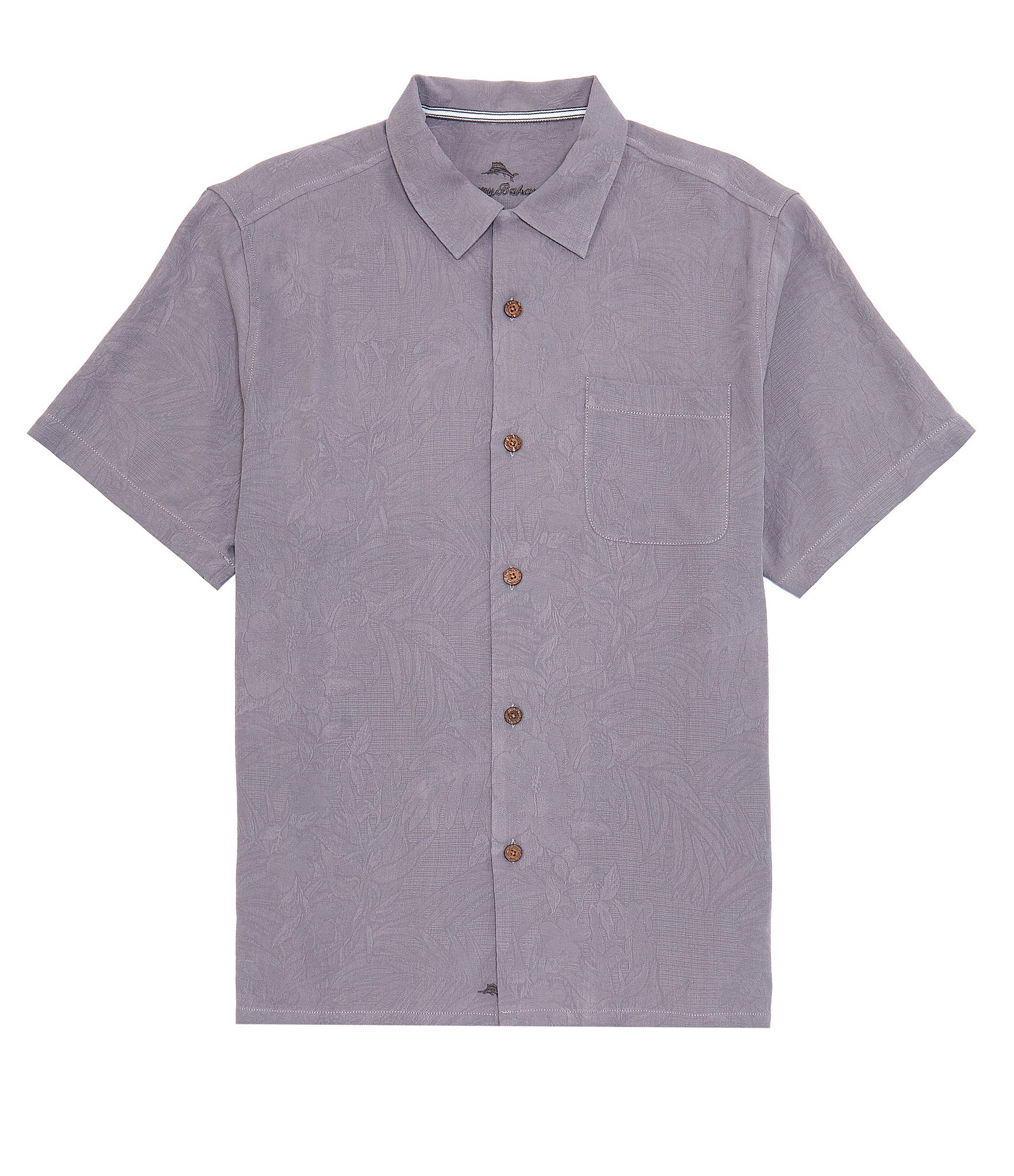 Tommy Bahama Solid Tropic Isle Short Sleeve Camp Collar Woven Shirt