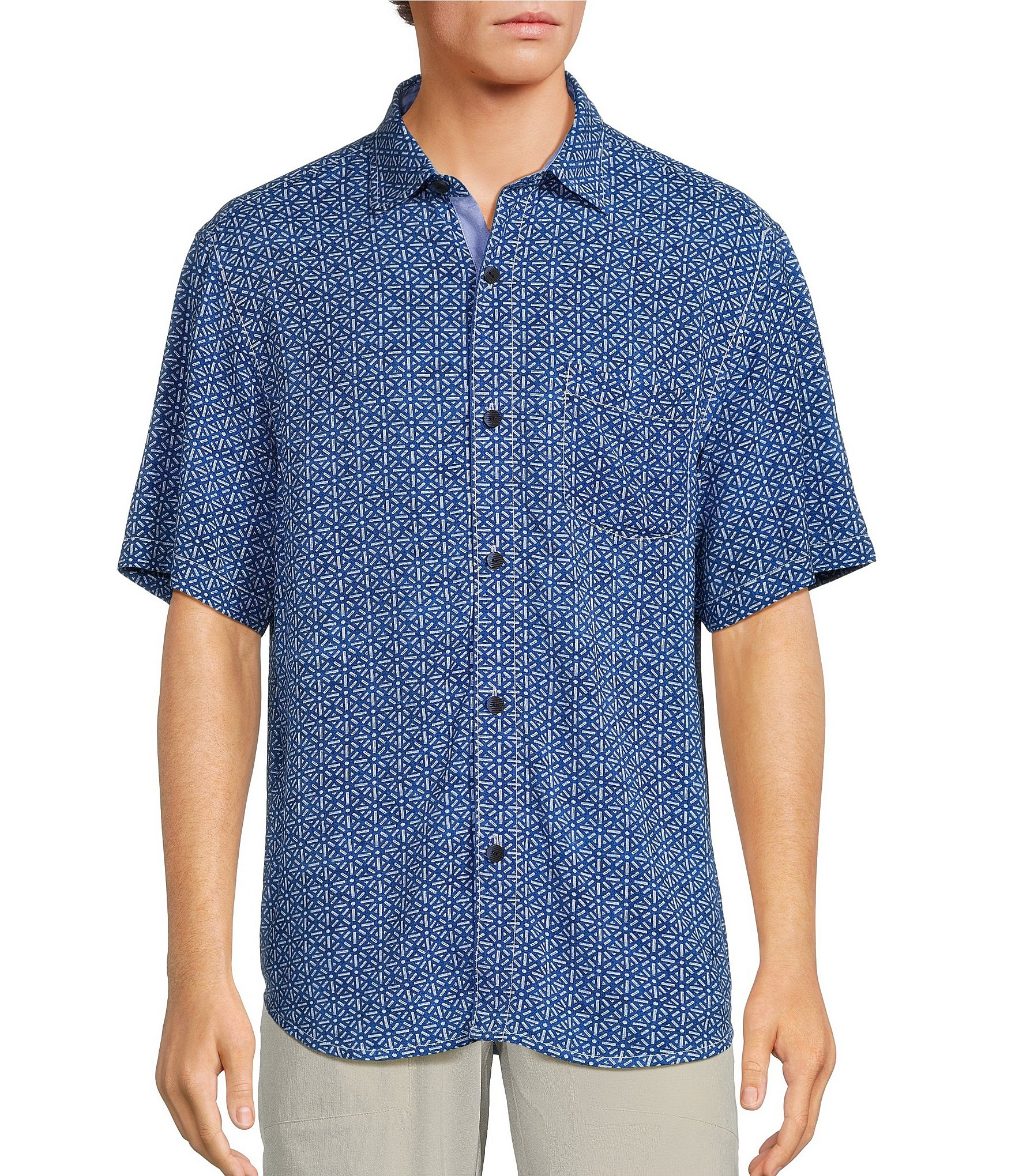 Tommy Bahama Veracruz Cay Rio Geo Short Sleeve Woven Shirt