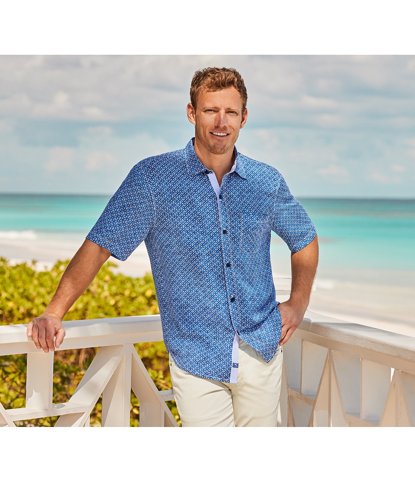 Tommy Bahama Veracruz Cay Rio Geo Short Sleeve Woven Shirt